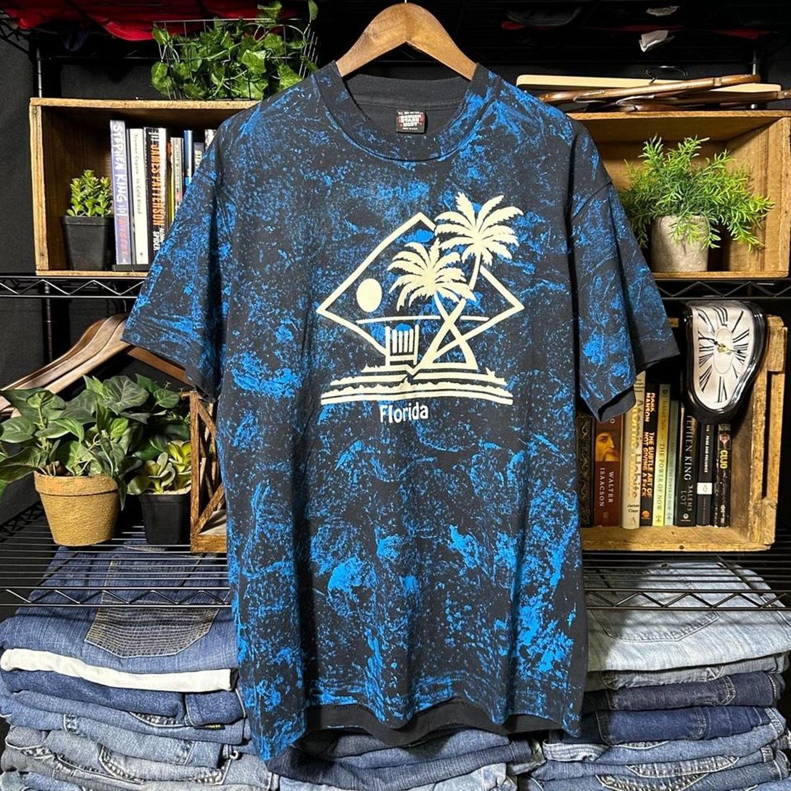 Fruit Of The Loom Vintage 90s Single Stitch Florida Tie Dye AOP Tee XL Shirt Size US XL / EU 56 / 4 - 1 Thumbnail
