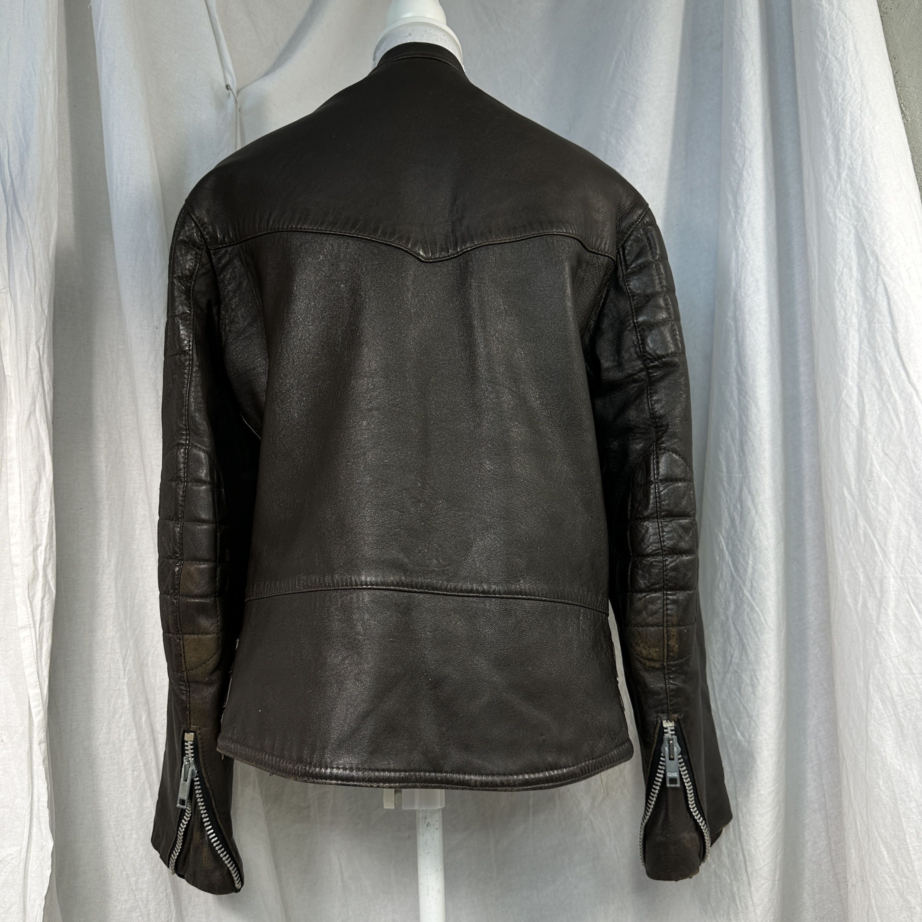 Genuine Leather × Vintage Rare Vintage 60s Moto Cuir Cafe Racer Leather Jacket Size US M / EU 48-50 / 2 - 12 Thumbnail