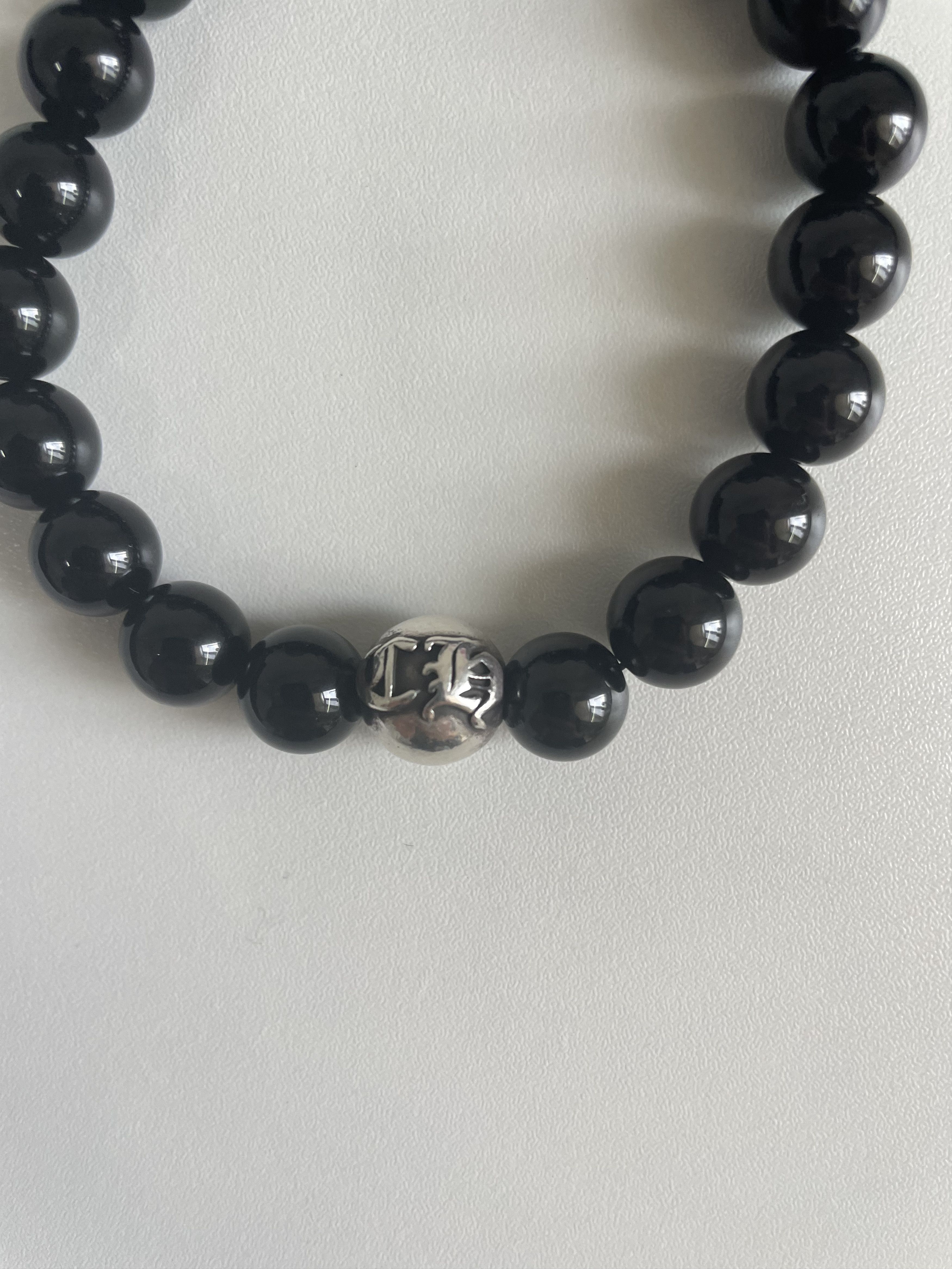 Chrome Hearts Chrome Hearts 10mm Black 2 Silver Bead Bracelet Size ONE SIZE - 10 Thumbnail