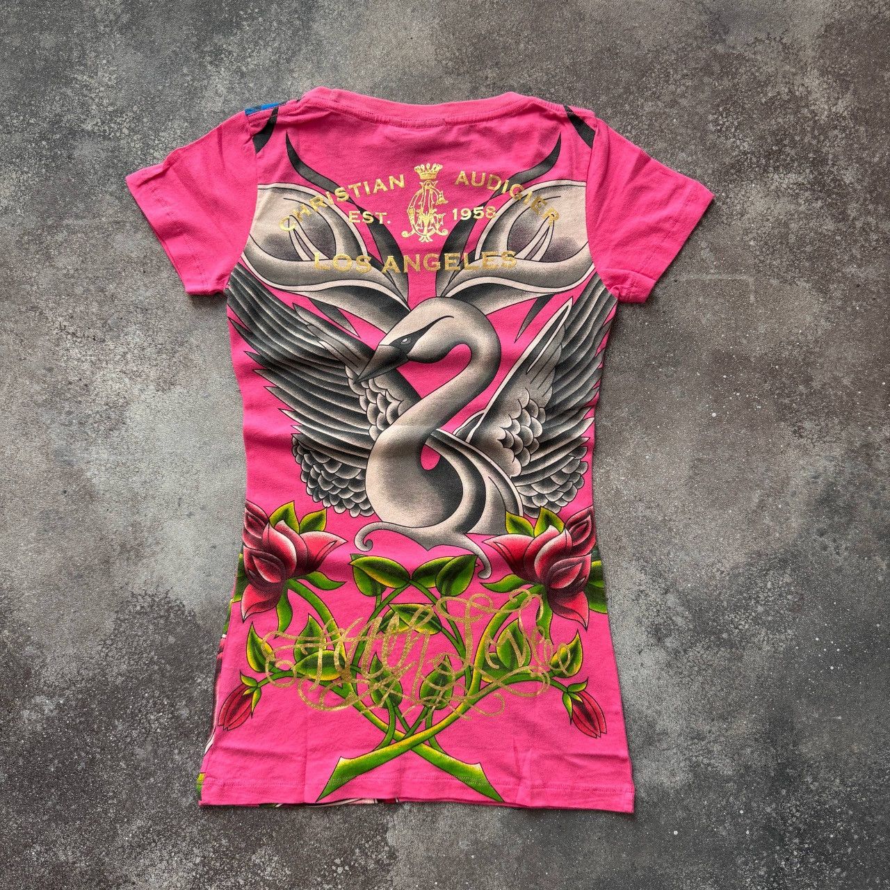 Ed Hardy Christian Audigier (Ed Hardy) Y2K Vintage Glam T-Shirt Size S / US 4 / IT 40 - 2 Thumbnail