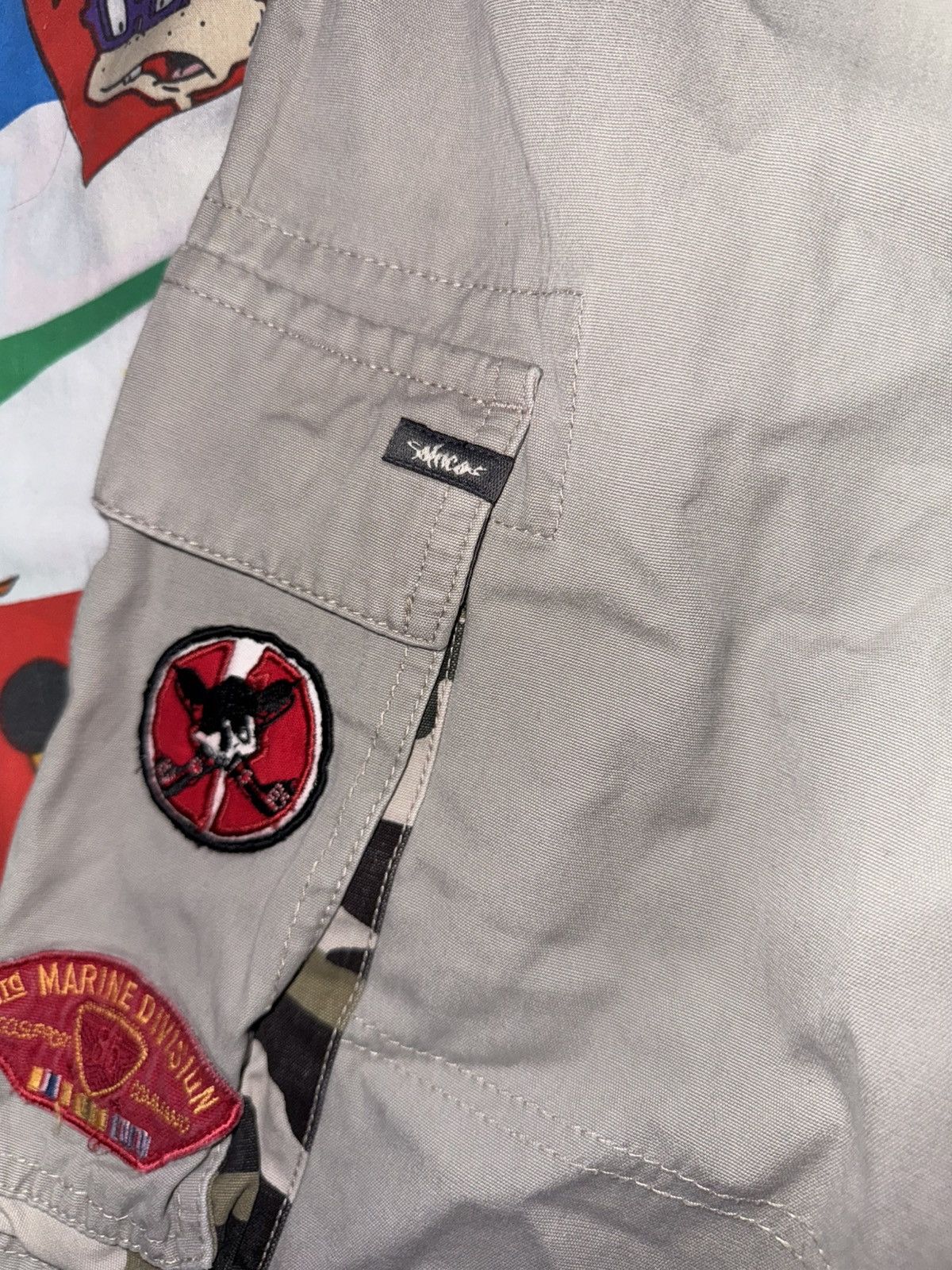JNCO Vintage 90s JNCO 85 Marine Skull Patches Cargo Shorts Size US 36 / EU 52 - 3 Thumbnail