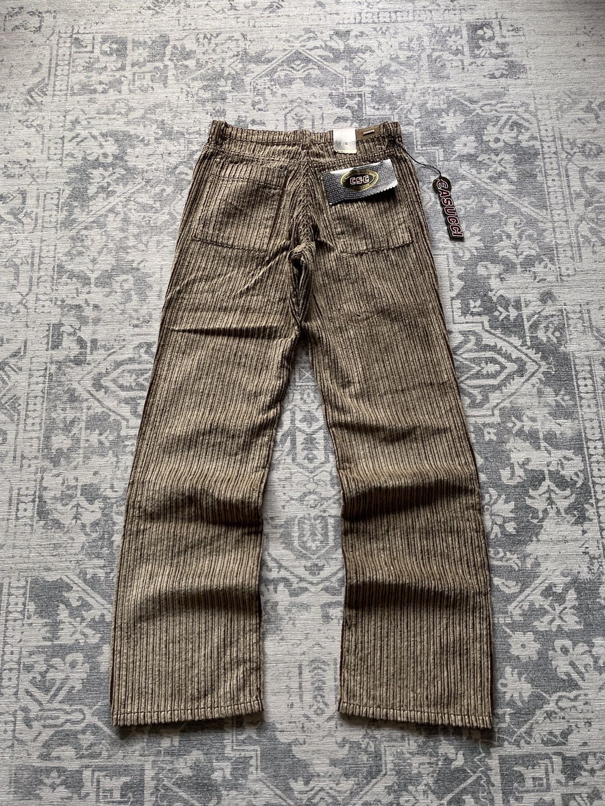 Pre-owned If Six Was Nine X Le Grande Bleu L G B Vintage Fluffy Plush Velvet Cord Flared Baggy Velour Pants In Brown