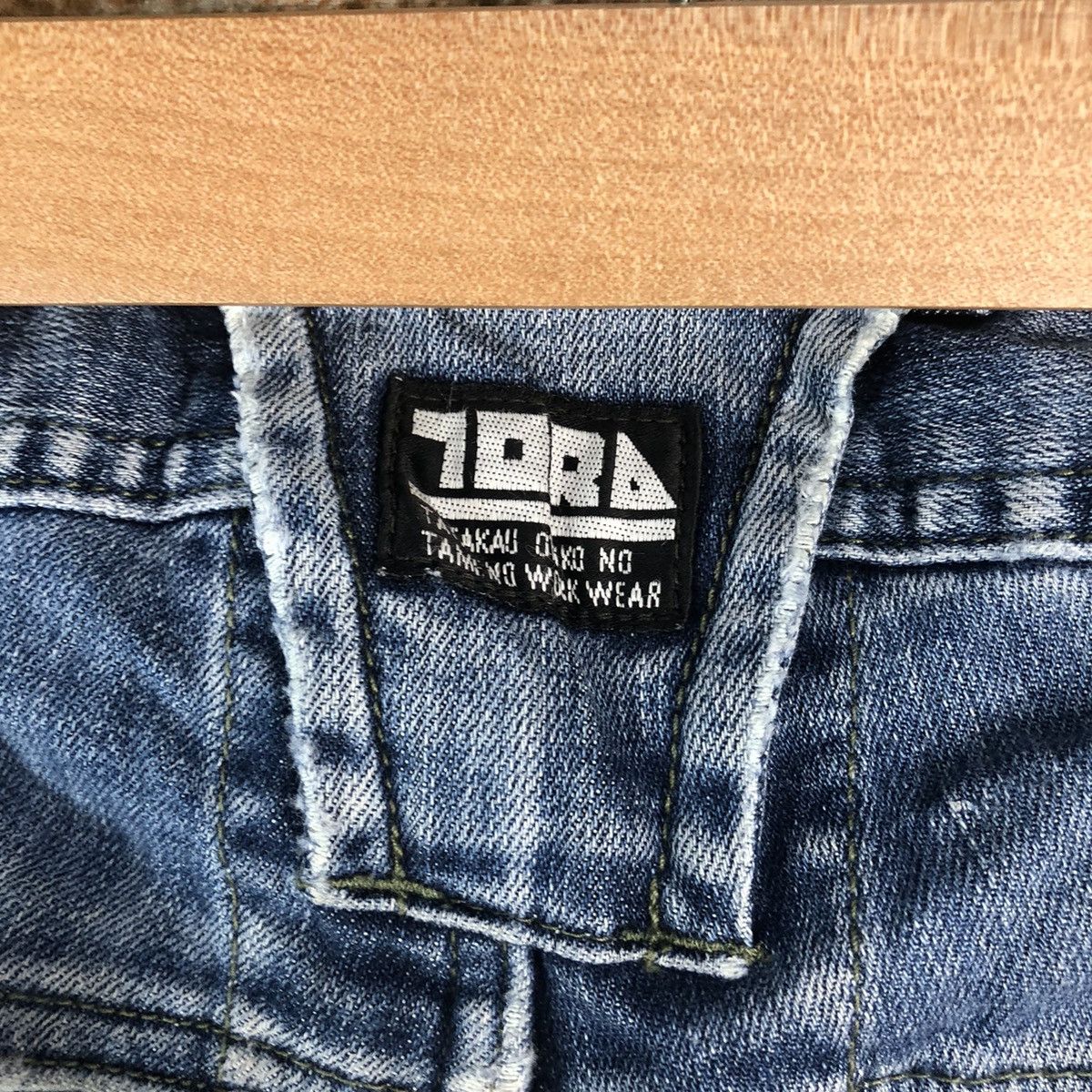 Japanese Brand TORA Blue Distressed Denim Pants #A2080 Size US 37 - 22 Thumbnail