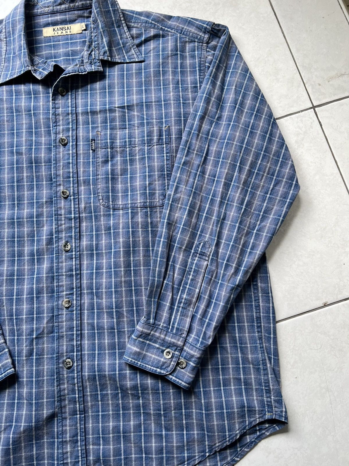 Kansai Yamamoto Kansai Jeans Long Sleeves Striped Shirts Size US L / EU 52-54 / 3 - 3 Thumbnail