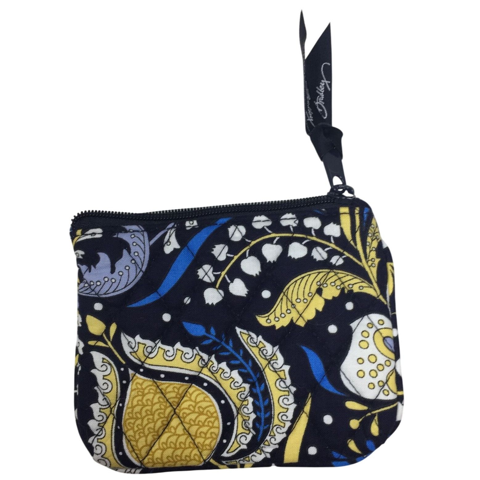 Vera Bradley Small Vera Bradley Ellie Blue Floral Yellow and Blue Coin Pu Size ONE SIZE - 2 Thumbnail
