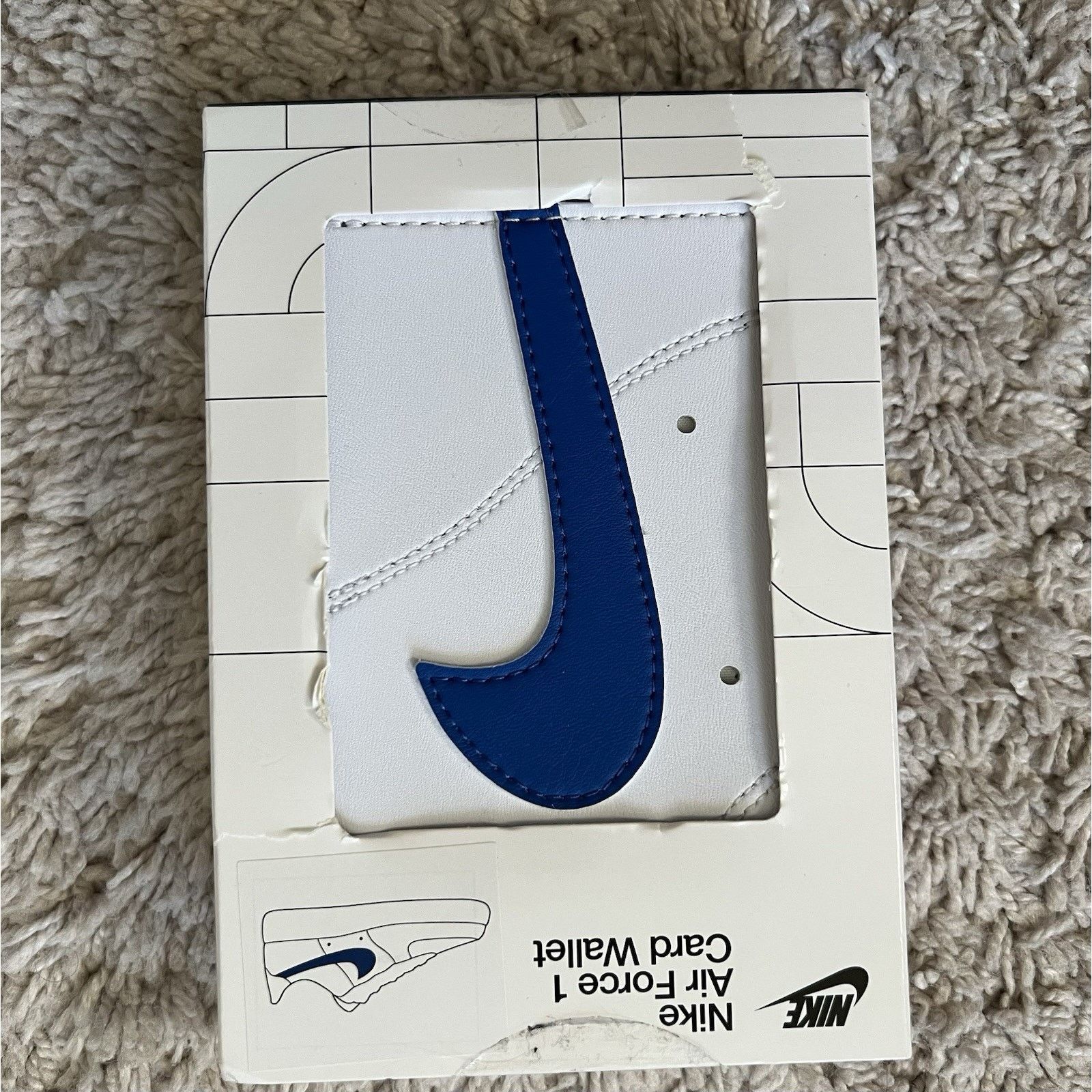 Nike Nike Icon Air Force 1 Sneaker Card Wallet White Blue NWT Size ONE SIZE - 3 Thumbnail
