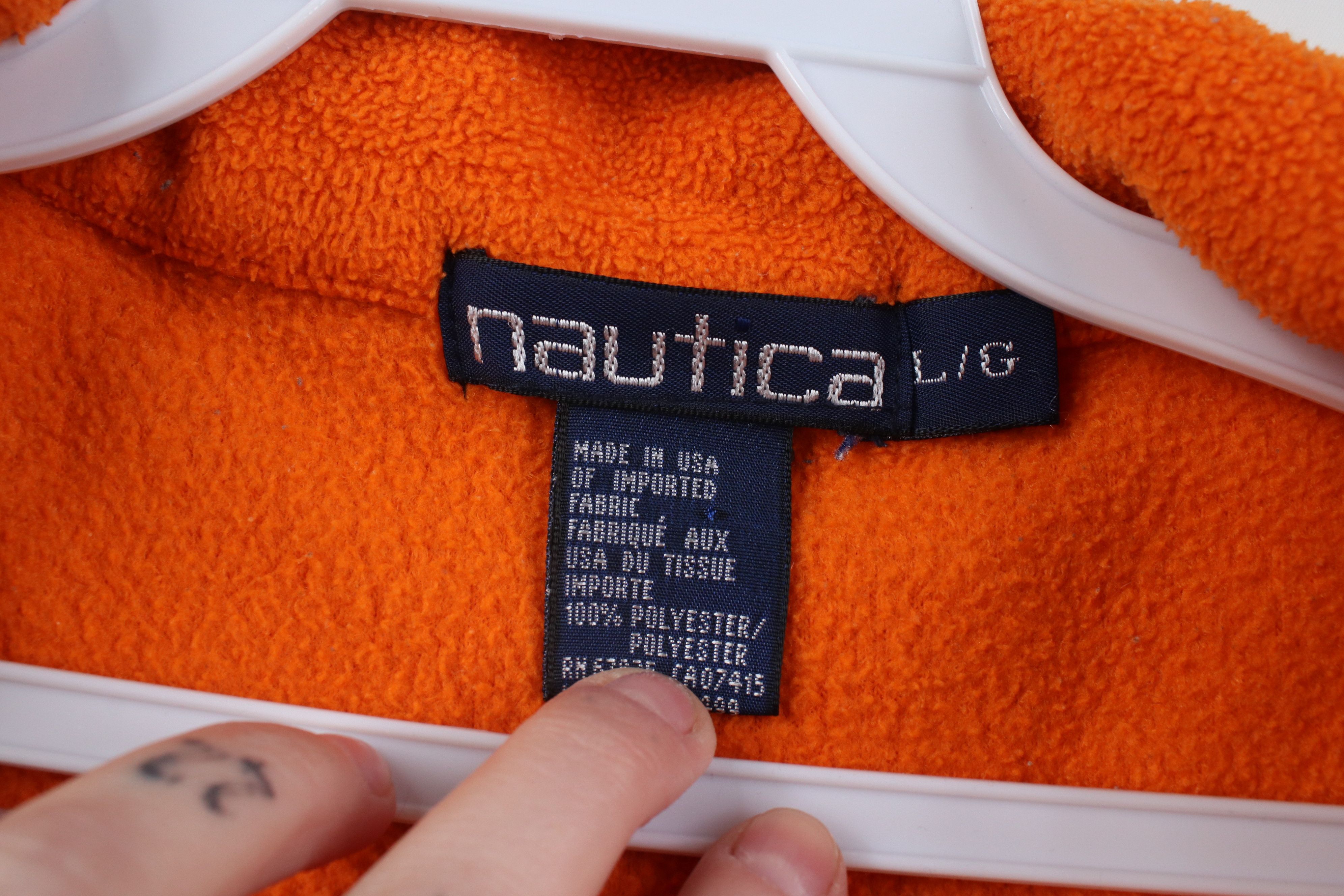 Nautica Vintage 90s Nautica 1/4 Zip Fleece Pullover Sweater Orange Size US L / EU 52-54 / 3 - 7 Thumbnail