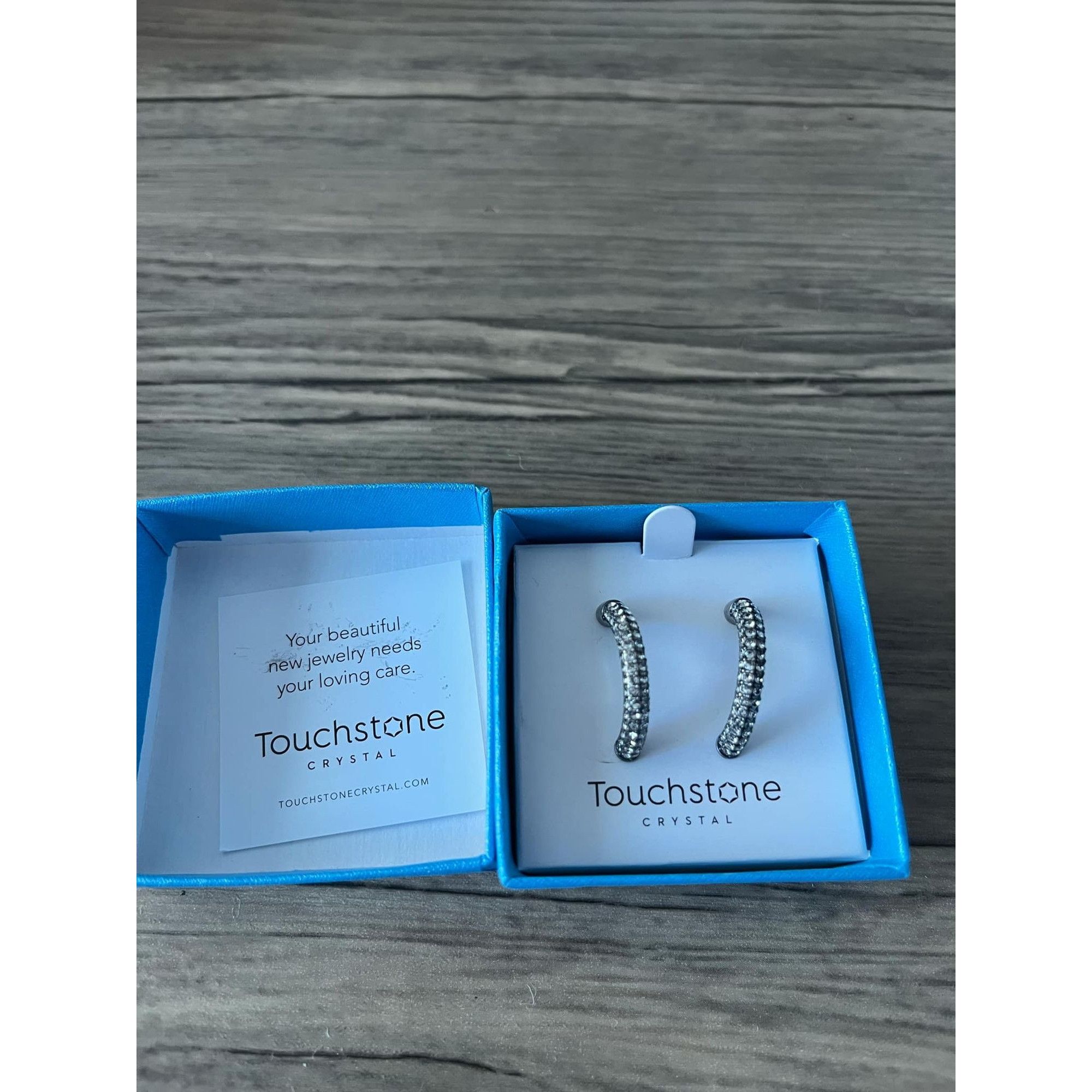 Other Touchstone Crystal by Swarovski Silver Helix Hoops Earrings Size ONE SIZE - 1 Thumbnail