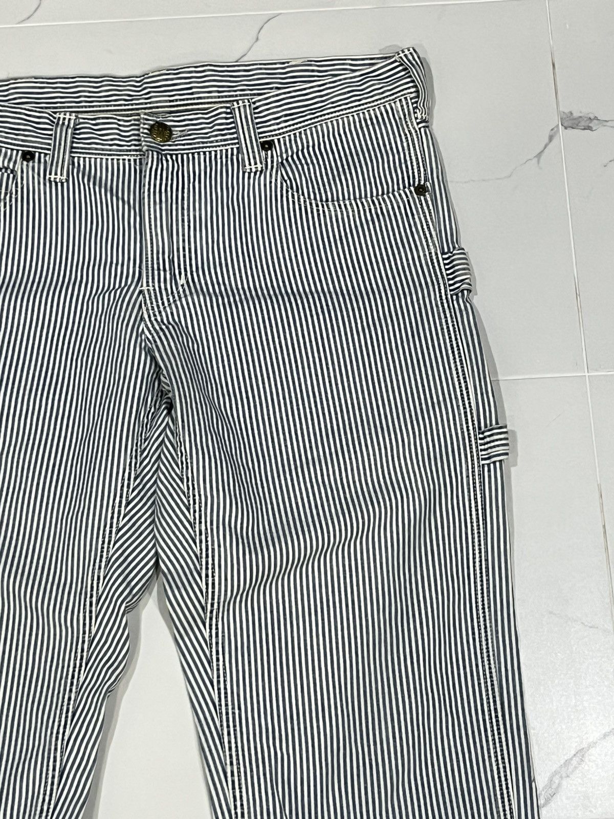 Blue Blue Japan Vintage Blue Blue Japan Hickory Striped Slim Work Pants Size US 31 - 2 Thumbnail