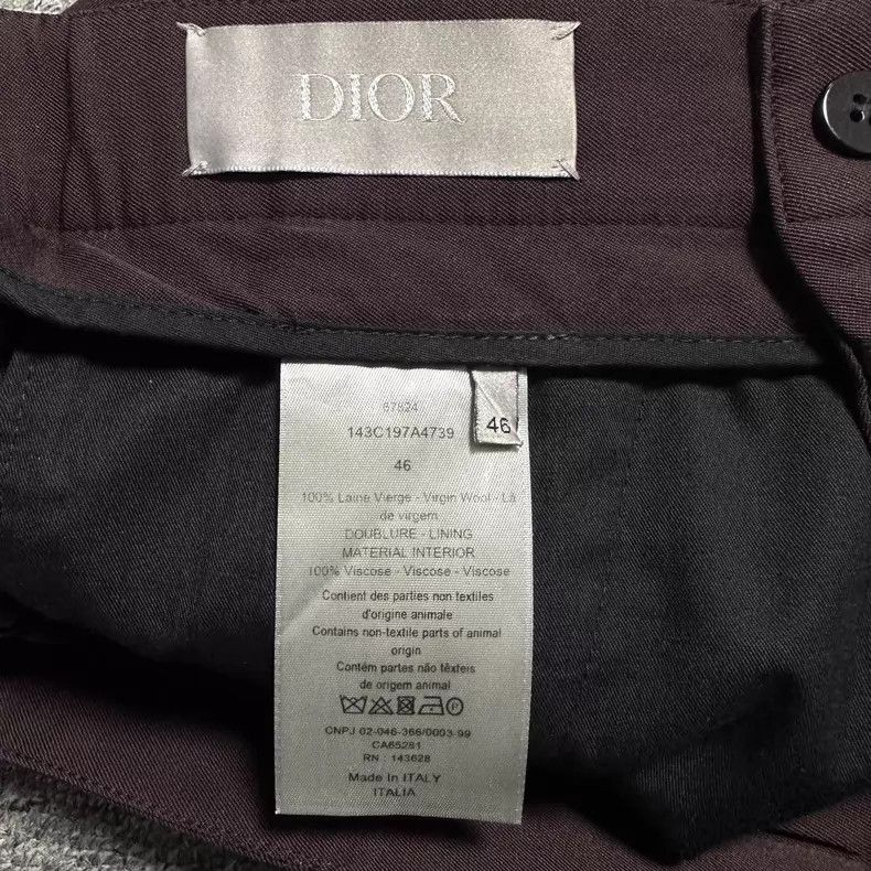 Dior Dior Burgundy court button wool trousers Size 46R - 4 Thumbnail