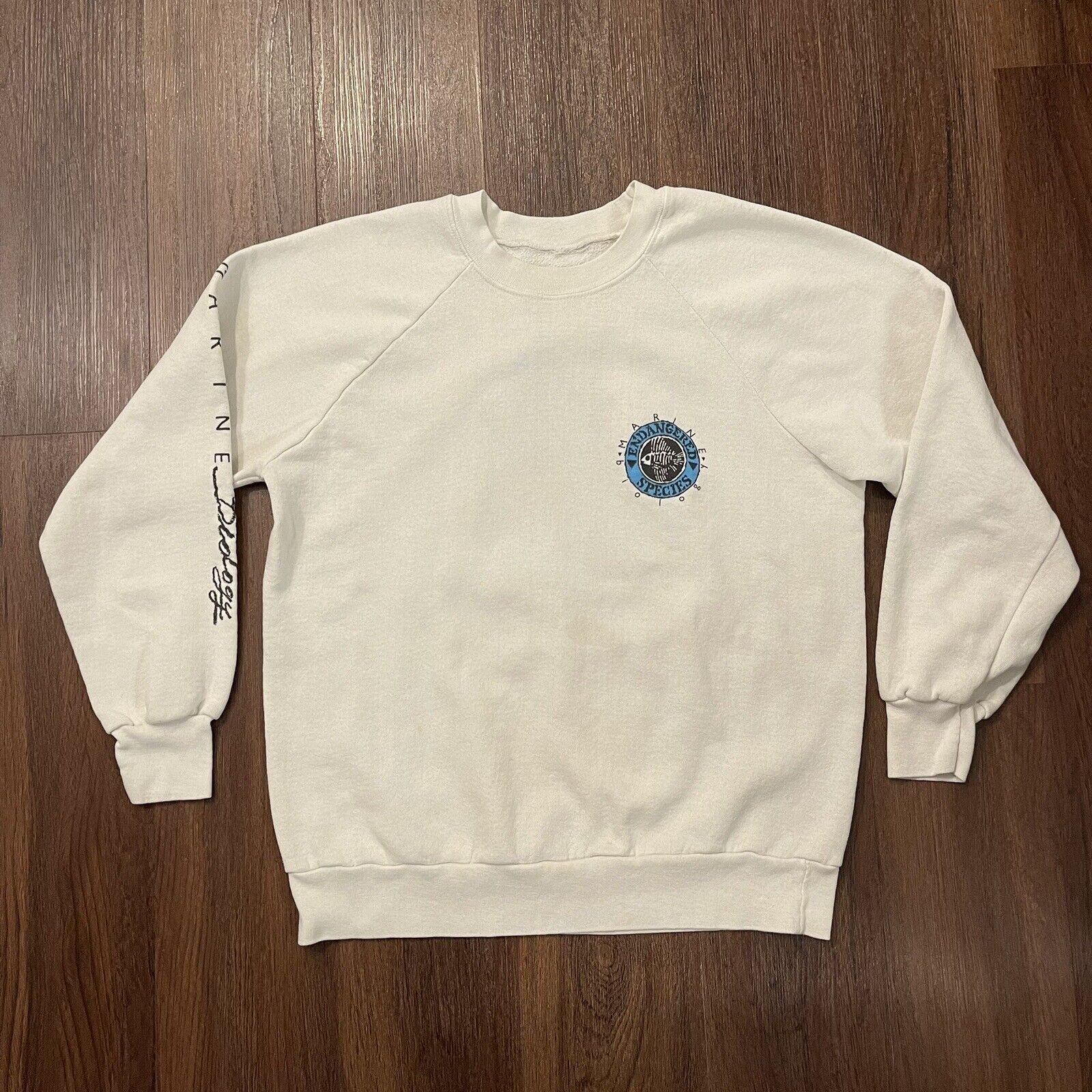 Vintage Vtg Raglan Marine Biology Endangered Species Sweatshirt M Size US M / EU 48-50 / 2 - 3 Thumbnail