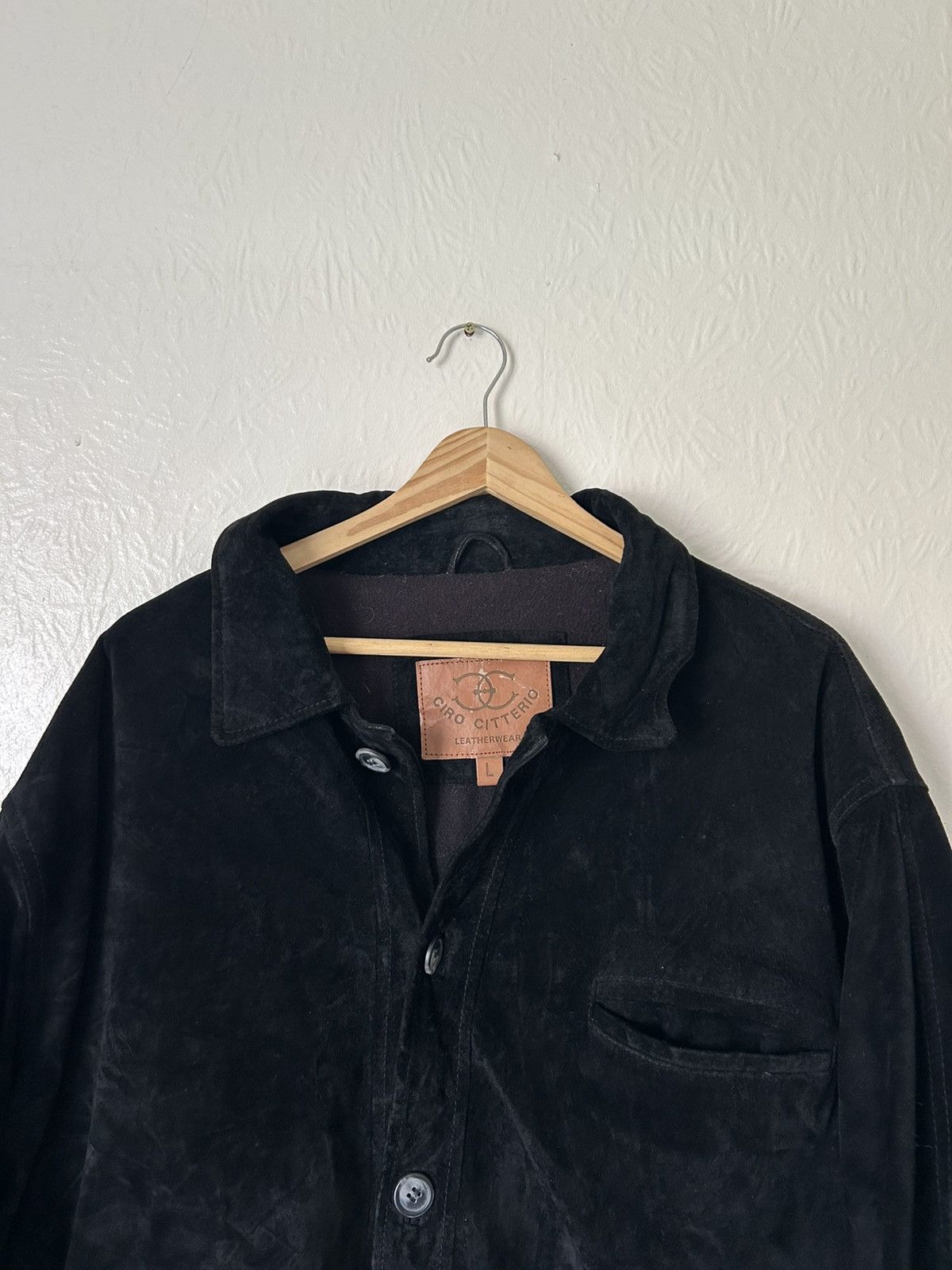 Other Ciro Citterio Vintage Retro Black Suede Leather Jacket Size US L / EU 52-54 / 3 - 2 Thumbnail