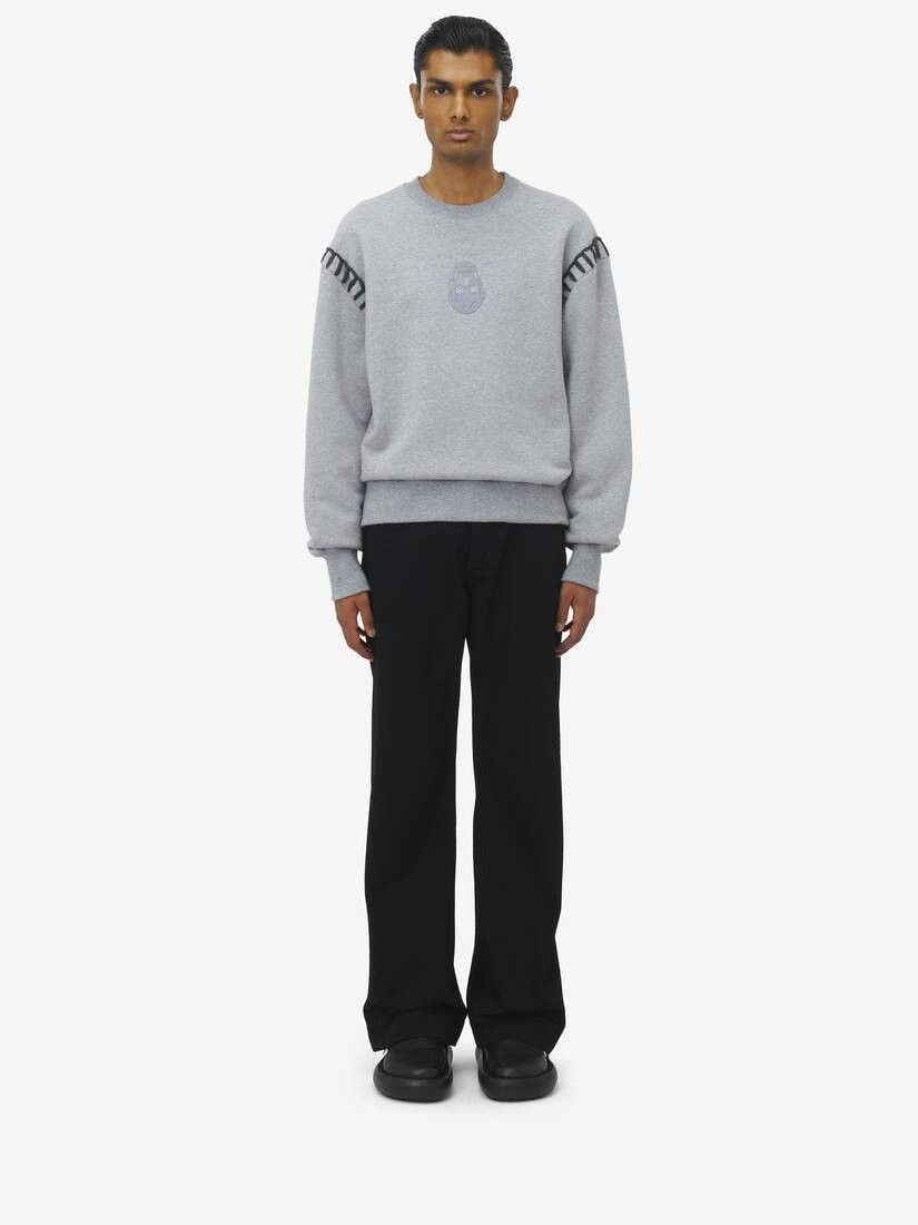Alexander McQueen o1srvl11e0226 Skull Sweatshirt In Grey Size US M / EU 48-50 / 2 - 3 Thumbnail