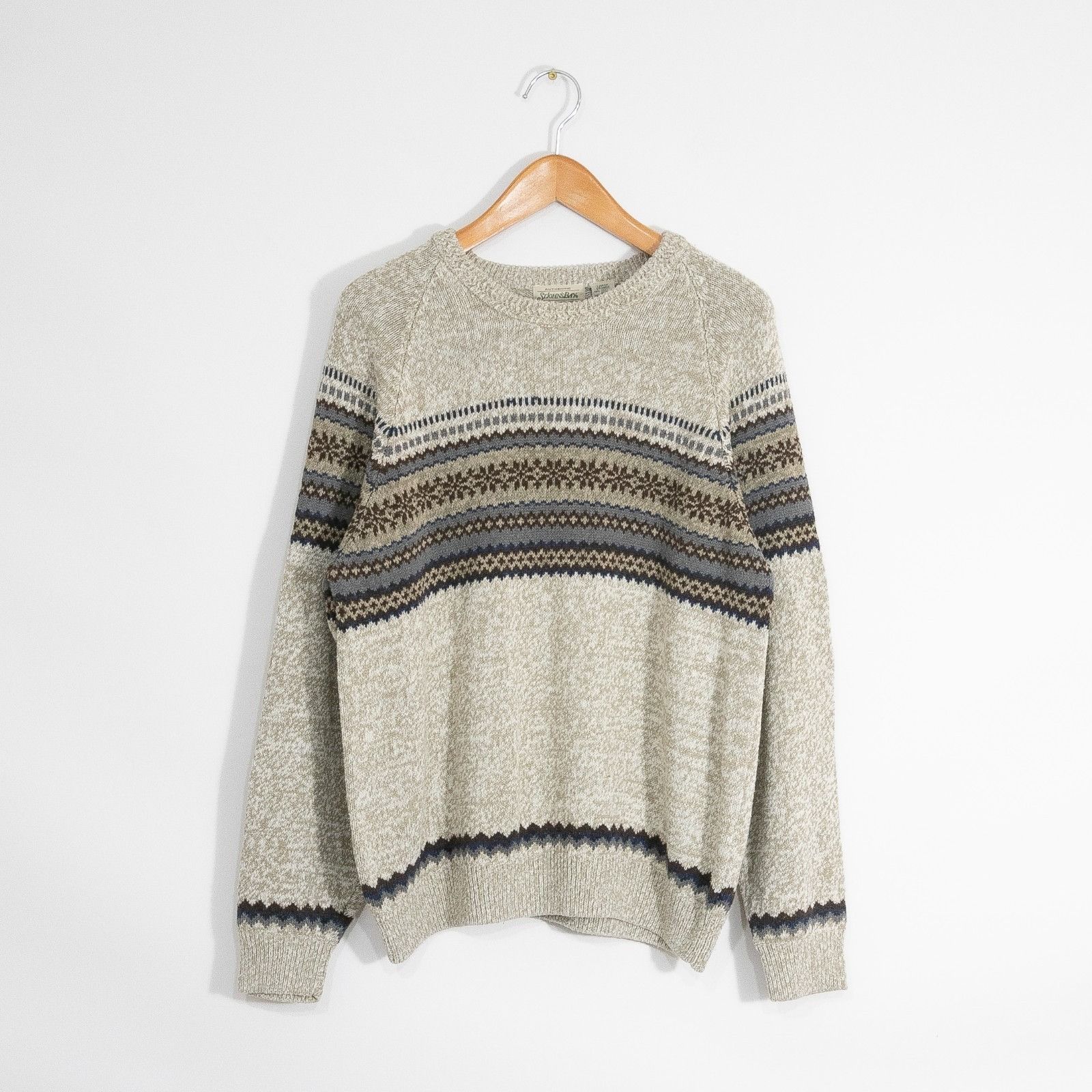 St. Johns Bay Vintage 90s St Johns Bay Fair Isle Cotton Sweater Large Size US L / EU 52-54 / 3 - 1 Thumbnail