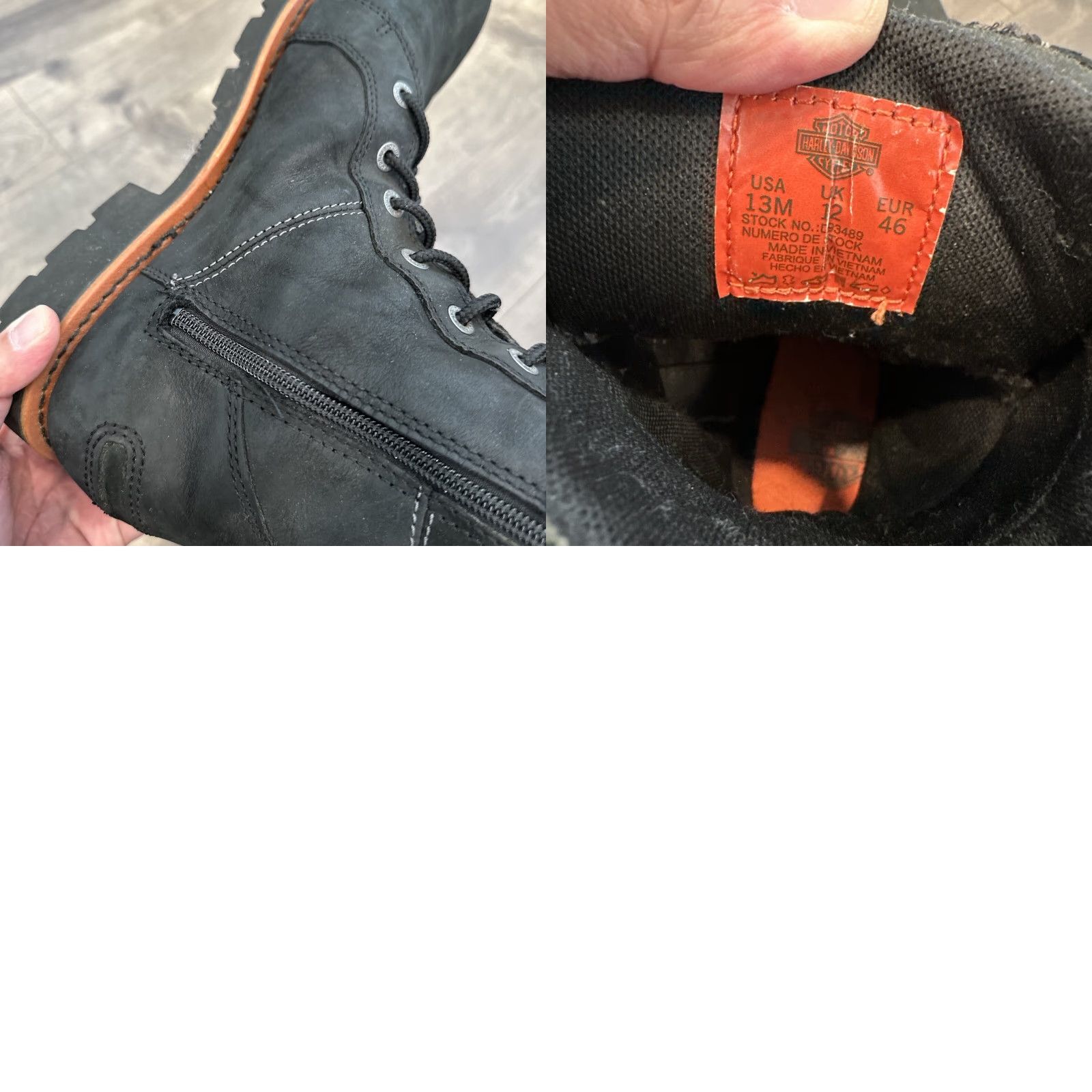 Harley Davidson VINTAGE Harley-Davidson Wickson Mens Boots Leather Black 13 M US Rare Boots Size US 12 / EU 45 - 9 Thumbnail