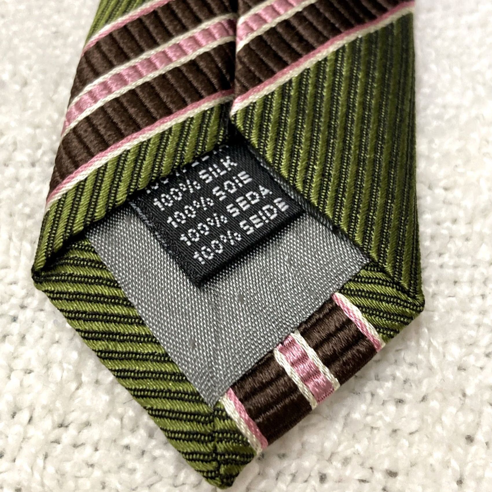 Vintage VINTAGE Angelo Stanganini Tie Striped Silk Green Firenze Men’s Necktie Size ONE SIZE - 2 Thumbnail