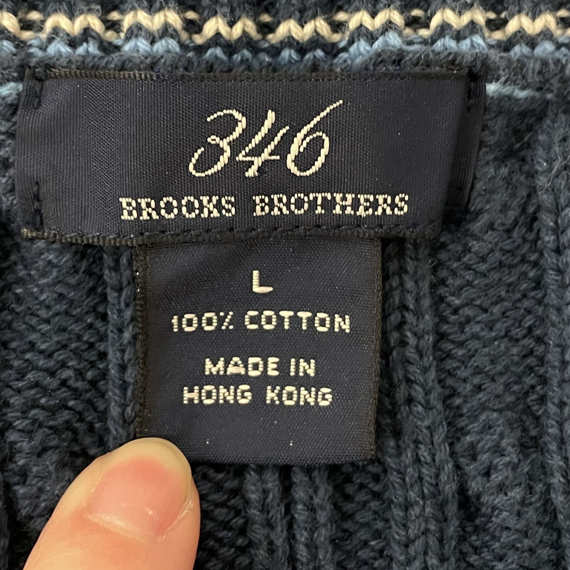 Brooks Brothers Brooks Brothers 346 Cotton Cable KNIT V Neck SWEATER Vest Size US L / EU 52-54 / 3 - 4 Thumbnail