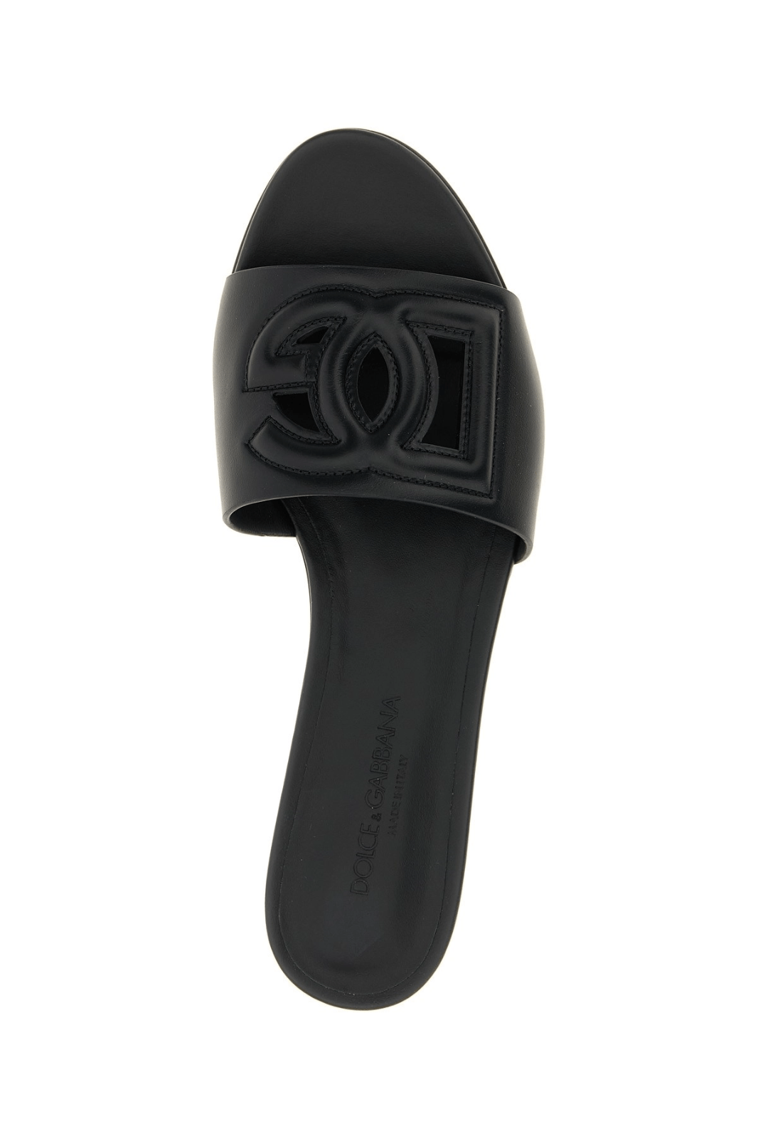 Dolce & Gabbana DG Millenials Black Leather Slide Sandals New Size US 8 / IT 38 - 4 Thumbnail