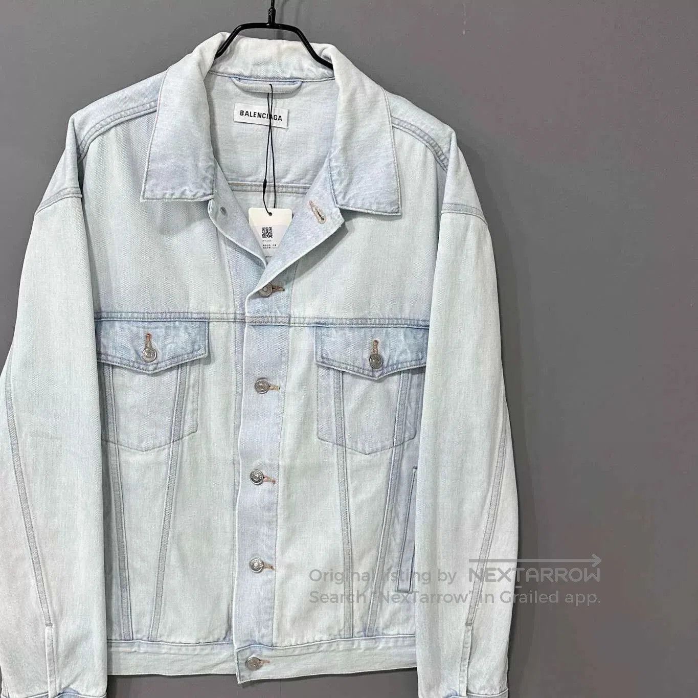 Balenciaga Balenciaga Embroidered Logo Denim Jacket. Size US S / EU 44-46 / 1 - 2 Thumbnail