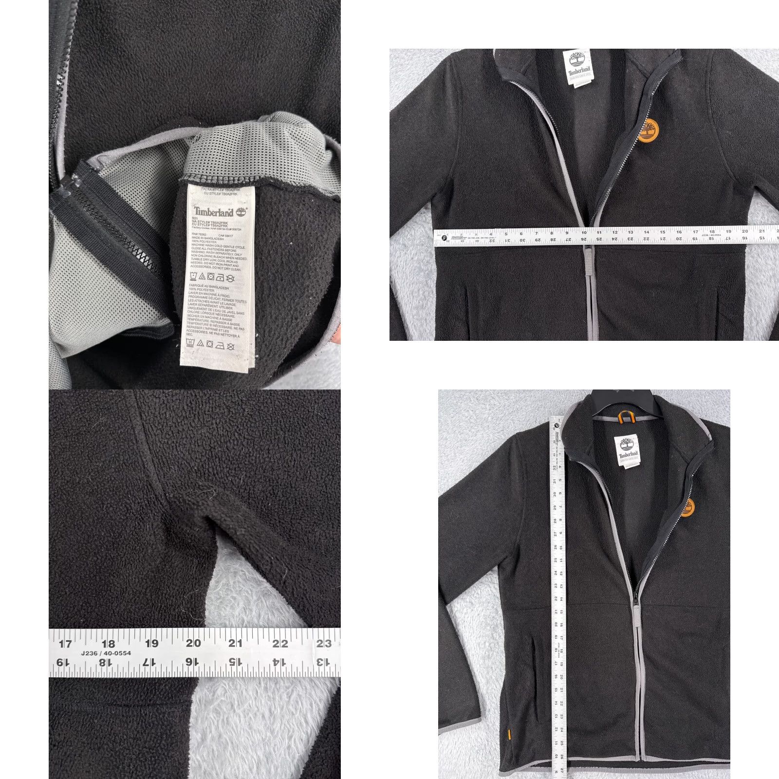 Timberland Timberland Jacket Women Medium Black Full Zip Fleece Pockets Mock Neck READ ME Size M / US 6-8 / IT 42-44 - 8 Thumbnail
