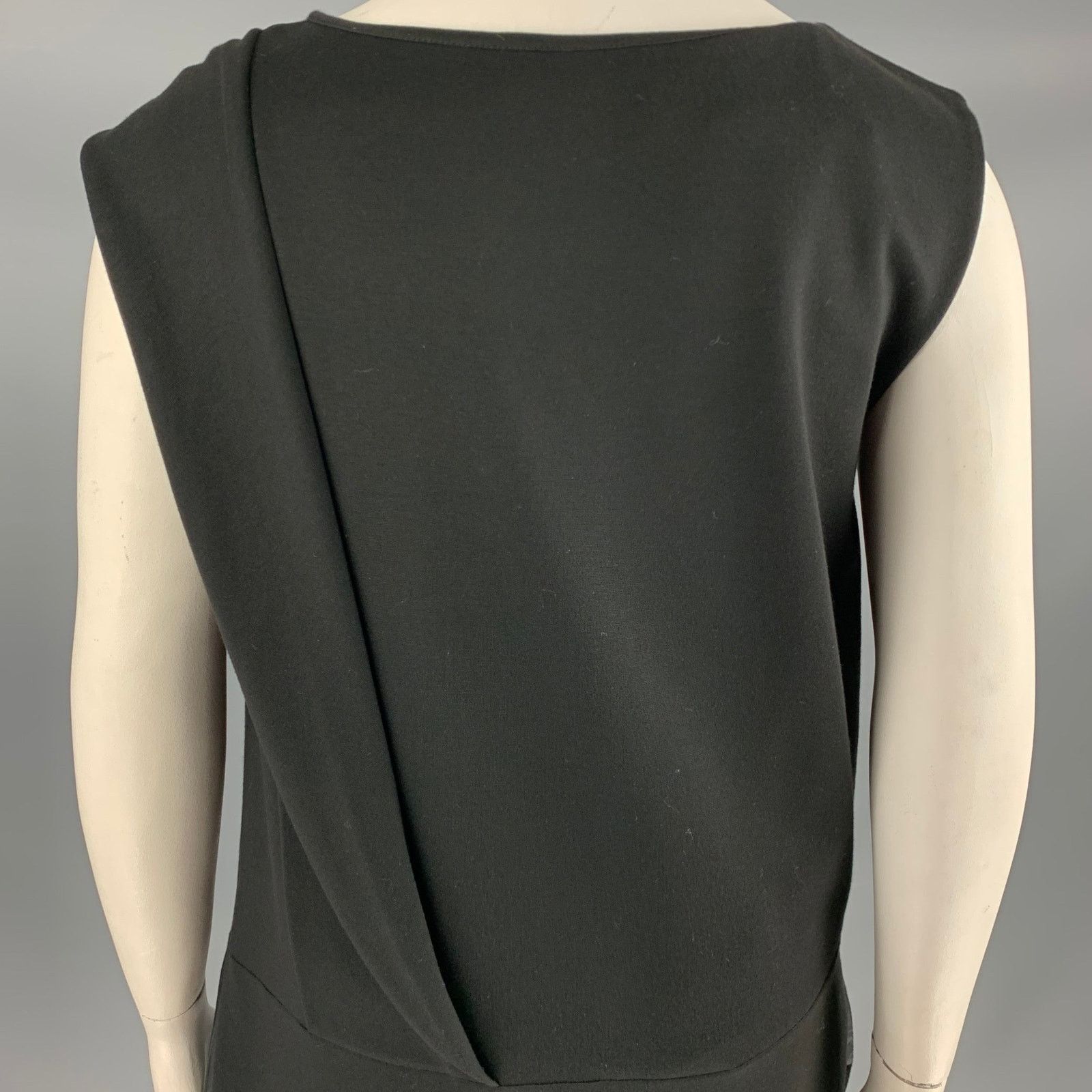 Cacharel Size 14 Black Nylon Blend Sleeveless Drop Waist Dress Size XL / US 12-14 / IT 48-50 - 6 Thumbnail