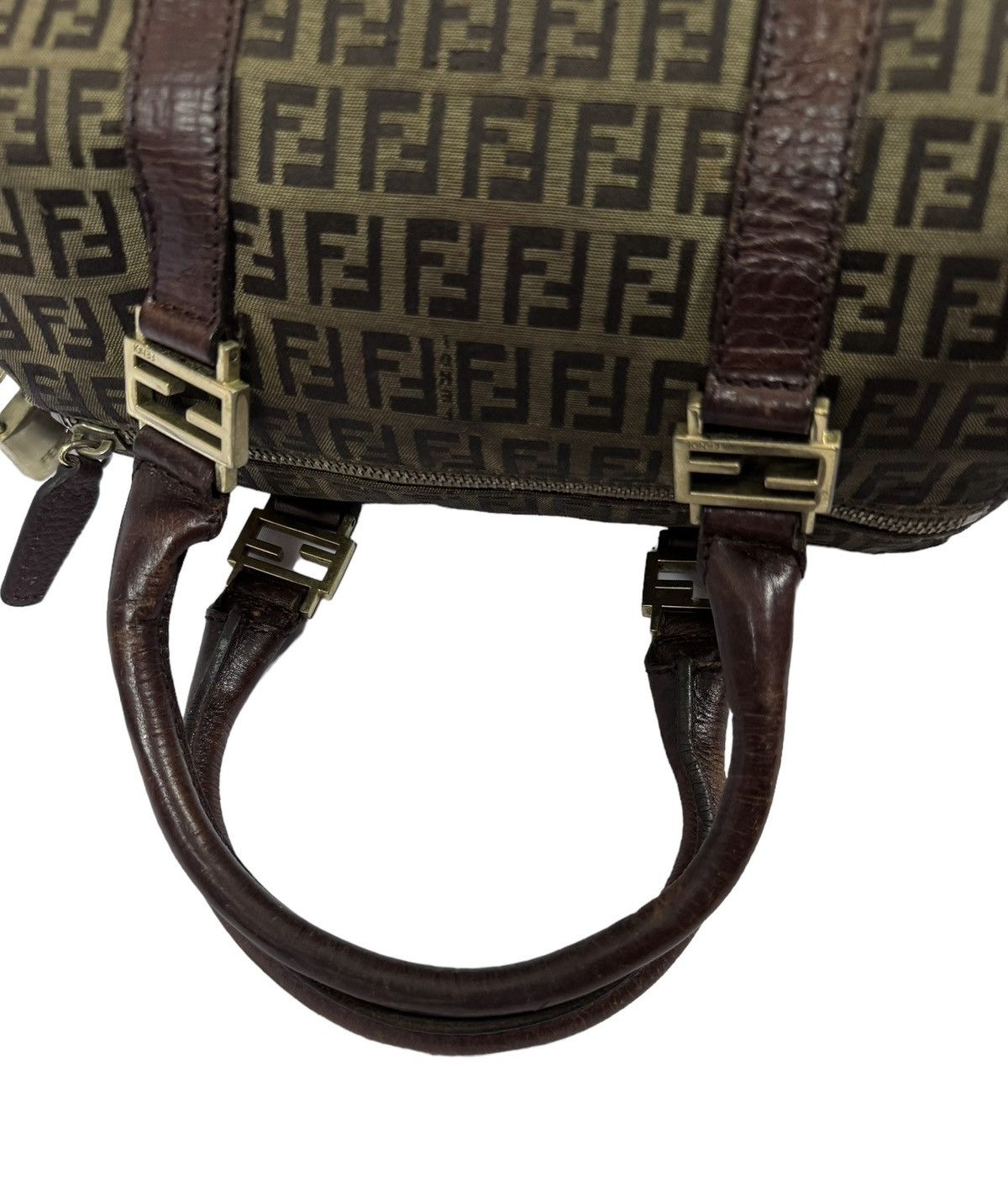 Fendi Authentic🔥Fendi Zucca Zucchino FF Logo Boston Tote Bag Size ONE SIZE - 14 Thumbnail