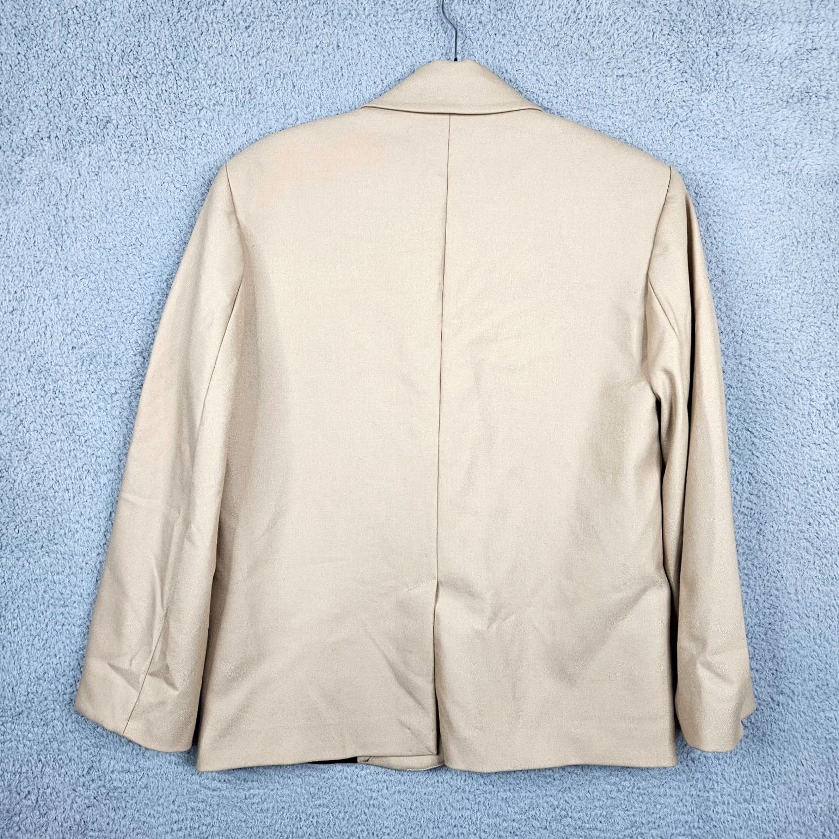 Zara ZARA Blazer Women XS Tan Pleated Sleeve Regular Fit Solid Lining Polyester Jacket New Size XS / US 0-2 / IT 36-38 - 4 Thumbnail