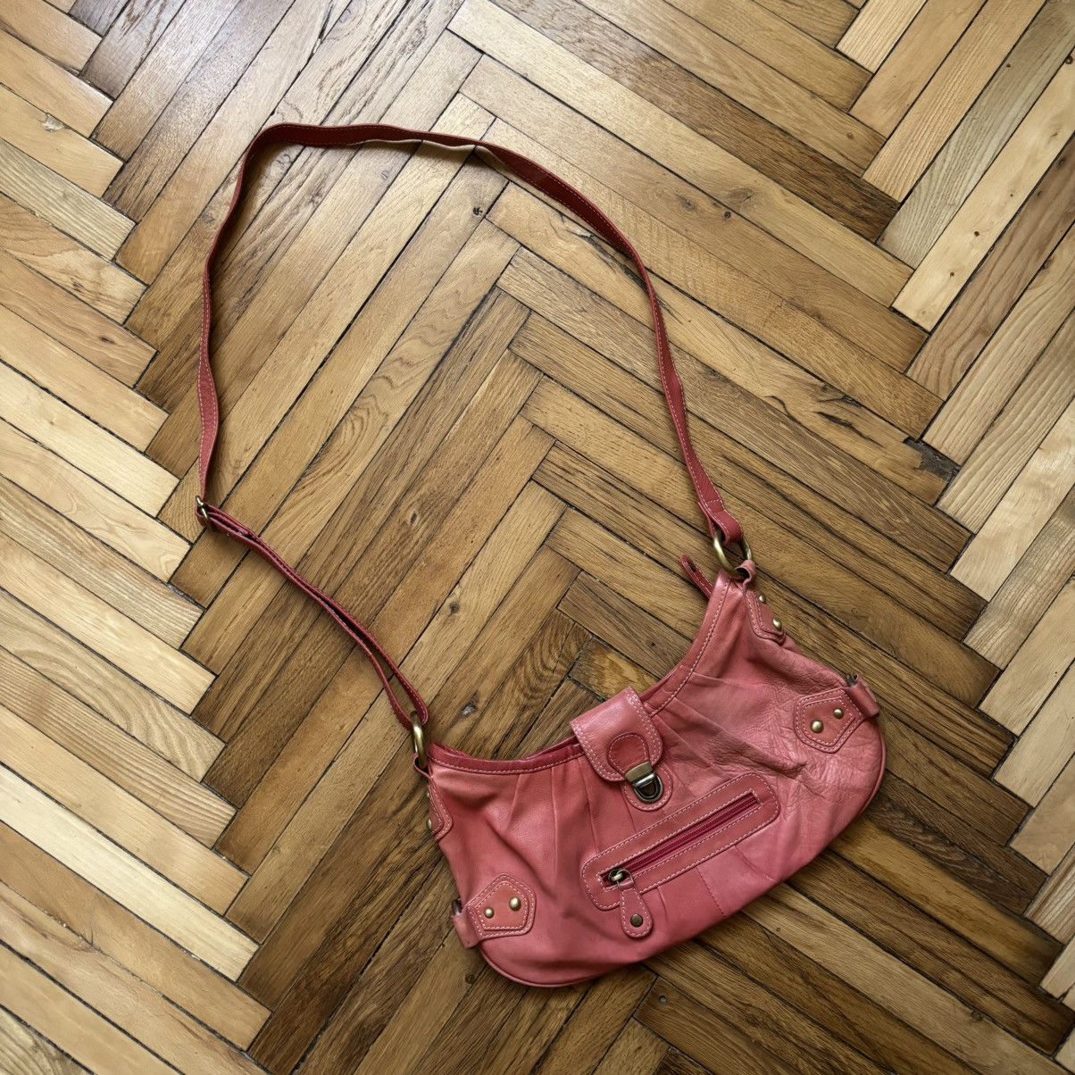 Vintage Pink Tribal Sirocco Balenciaga Style Leather Bags
