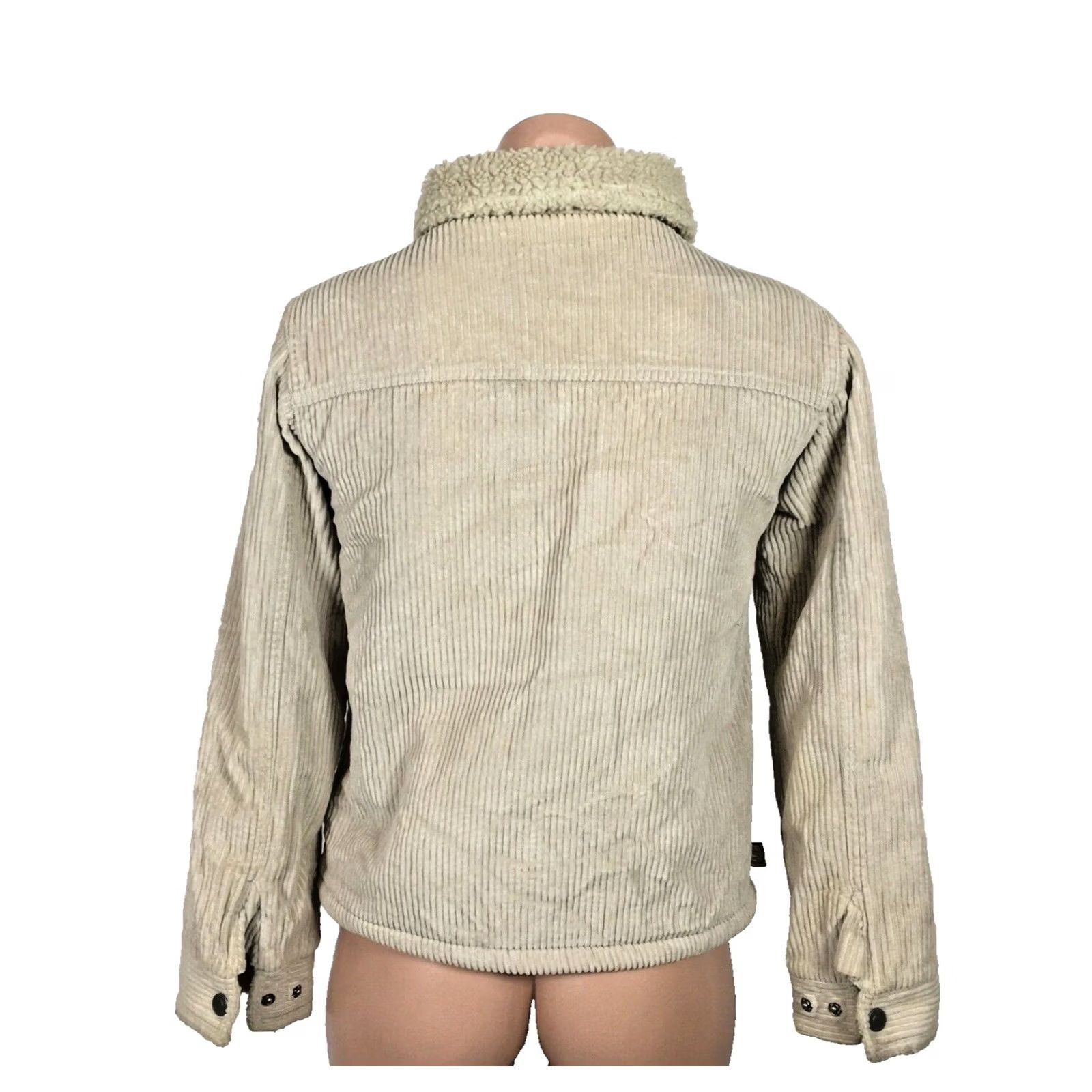 Quiksilver VINTAGE Quiksilver Jacket 10 Cotton Corduroy Sherpa Lining Beige Women Short Sleeve Button Down Collared Fall Winter Spring Regular Mens Womens Size L / US 10 / IT 46 - 2 Thumbnail