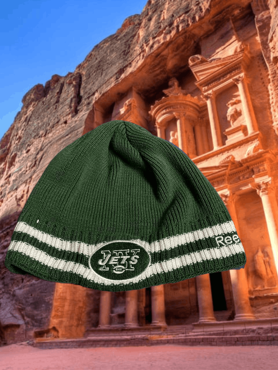 Reebok Hats green Vintage striped Reebok Y2K logo NFL Streetwear Size ONE SIZE - 1 Thumbnail