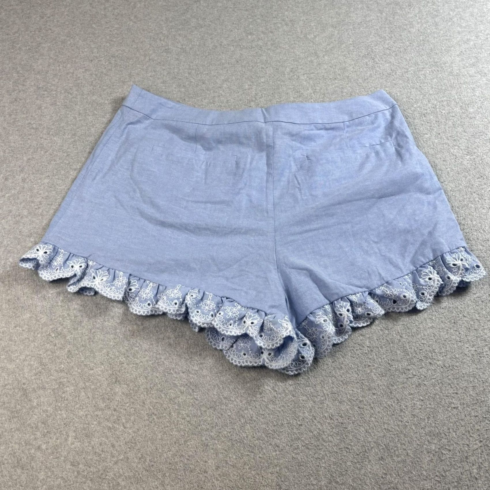 Vintage Rachel Parcell Tank Shorts Set Womens XL/14 Sky Blue Eyelet Cottage Coquette Outfit/Set Size 40" / US 18 - 3 Thumbnail