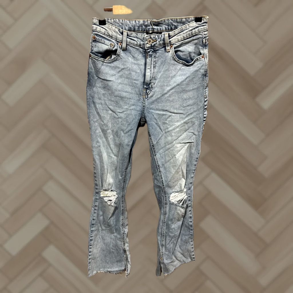Vintage INC International Concepts Women's Jeans Flared High-Rise Pull On Size 6 Blue Cotton Denim 32"-36" Inseam 32" Regular Vintage No Size 28" / US 6 / IT 42 - 1 Thumbnail