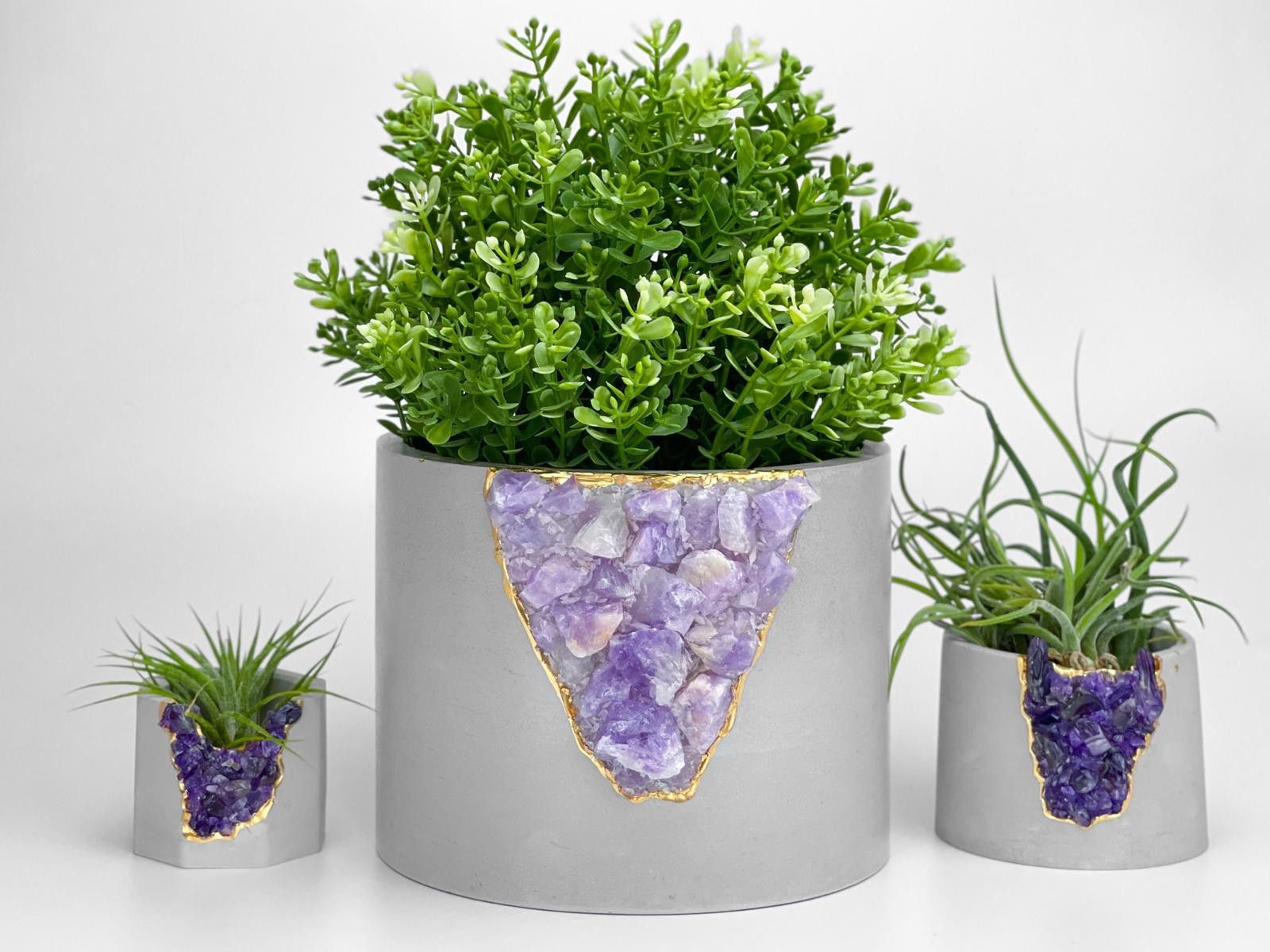 Other Large Geode Planter Big Amethyst Crystal Planter Pot Purple Size ONE SIZE - 1 Thumbnail