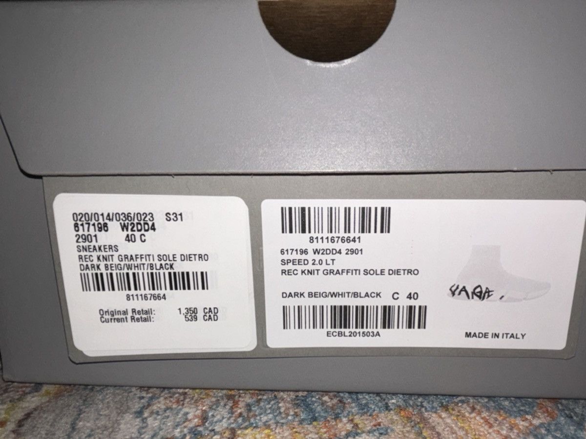 Balenciaga Speed 2.0 Graffiti_ Rec Knit Graffati Sole Dietro Size US 10 / EU 43 - 8 Thumbnail