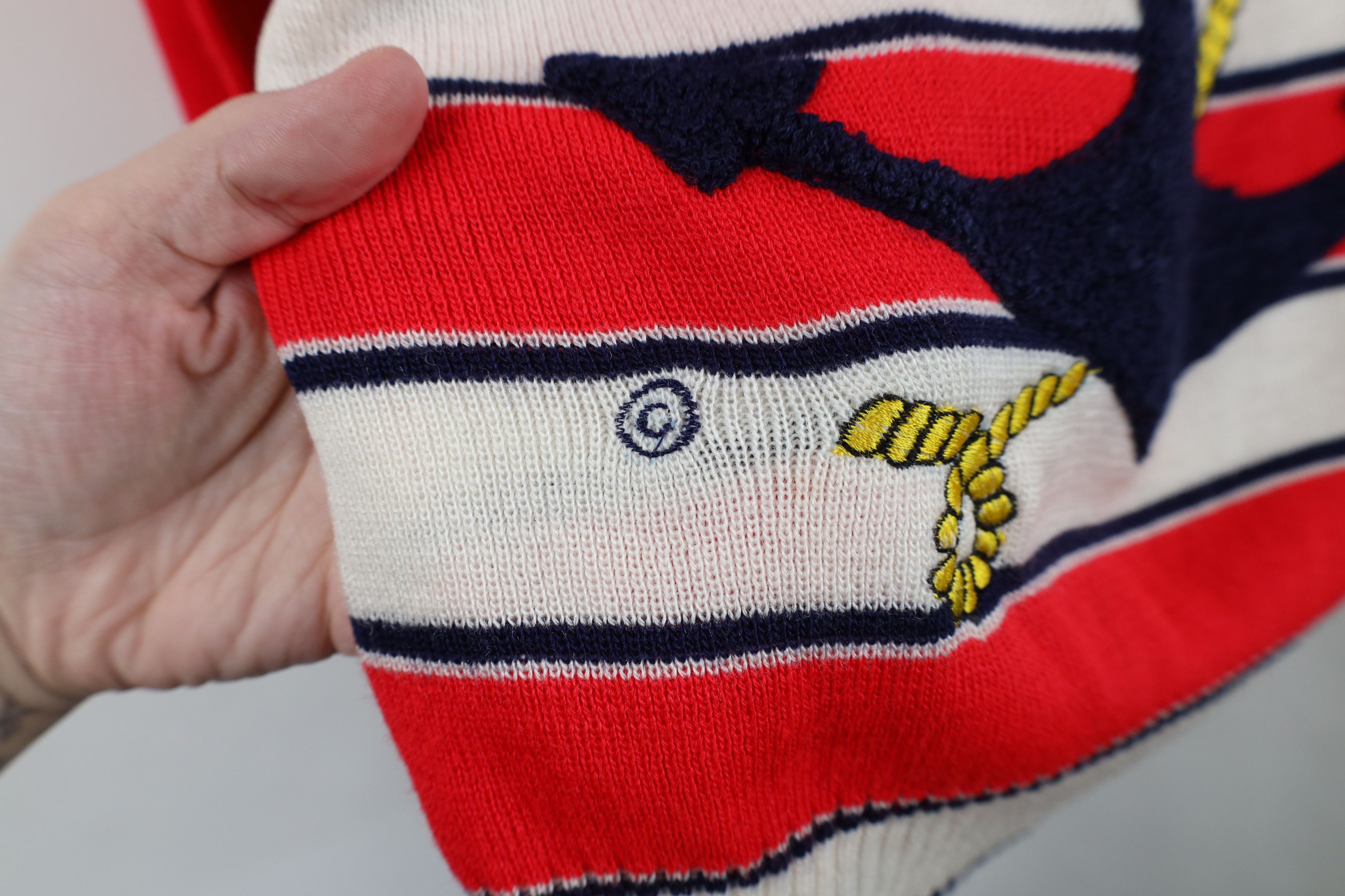 Vintage Vintage 70s Streetwear Nautical Boat Anchor Knit Sweater Size L / US 10 / IT 46 - 5 Thumbnail