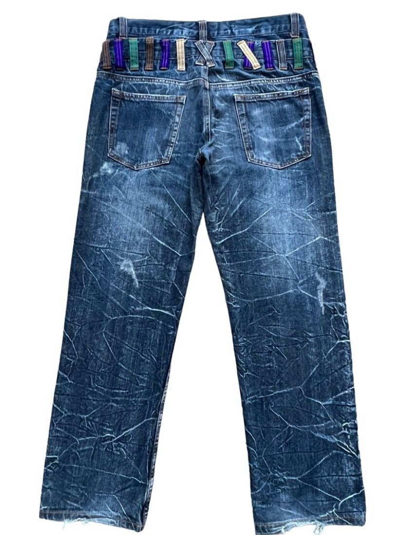 Japanese Brand Nylaus Double Waist Distressed Denim Jeans 34x30 Size US 34 / EU 50 - 3 Thumbnail