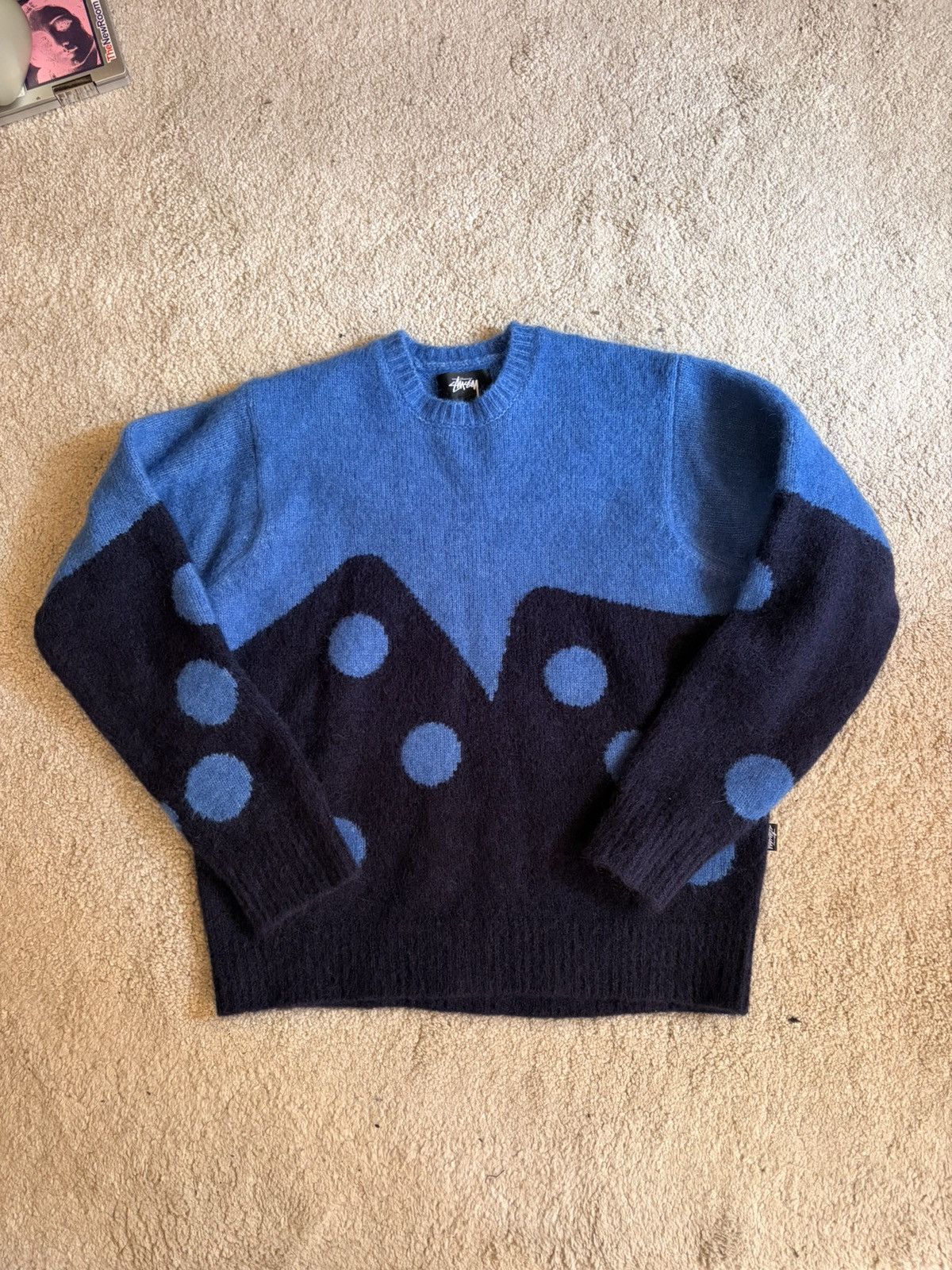 Stussy Stussy Dice Fuzzy Mohair Sweater Blue Size US M / EU 48-50 / 2 - 1 Thumbnail