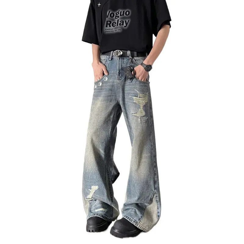 Japanese Brand × Jean Retro high street patchwork micro flared jeans Size US 32 / EU 48 - 5 Thumbnail