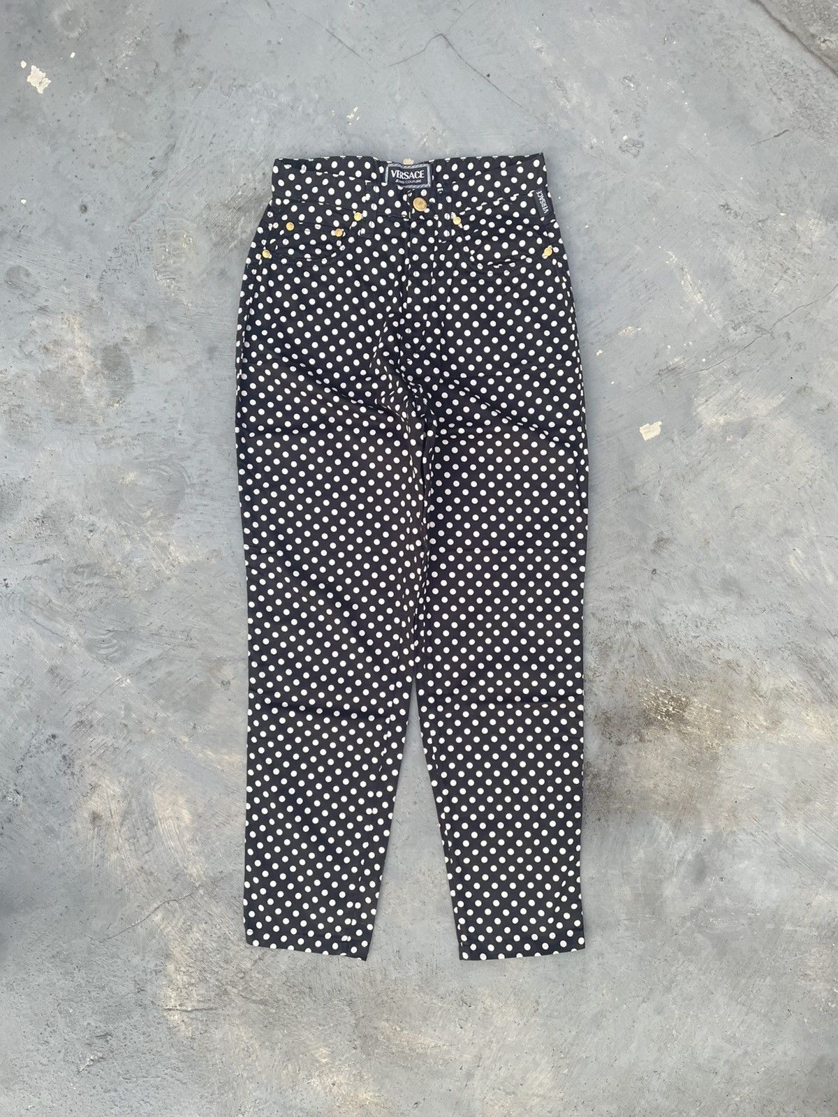 Versace × Versace Jeans Couture × Versus Versace Versace Jeans Couture Black Polka Dot Trousers Size US 28 / EU 44 - 1 Thumbnail