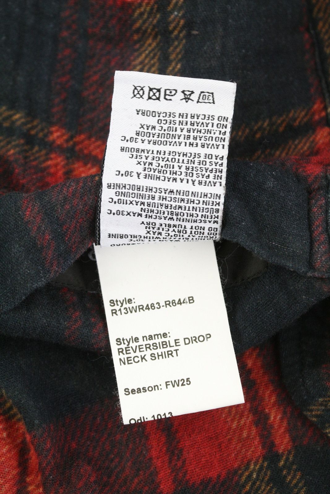 R13 REVERSIBLE DROP NECK XS Patterned Oversize Distress 86778 Size XS / US 0-2 / IT 36-38 - 10 Thumbnail