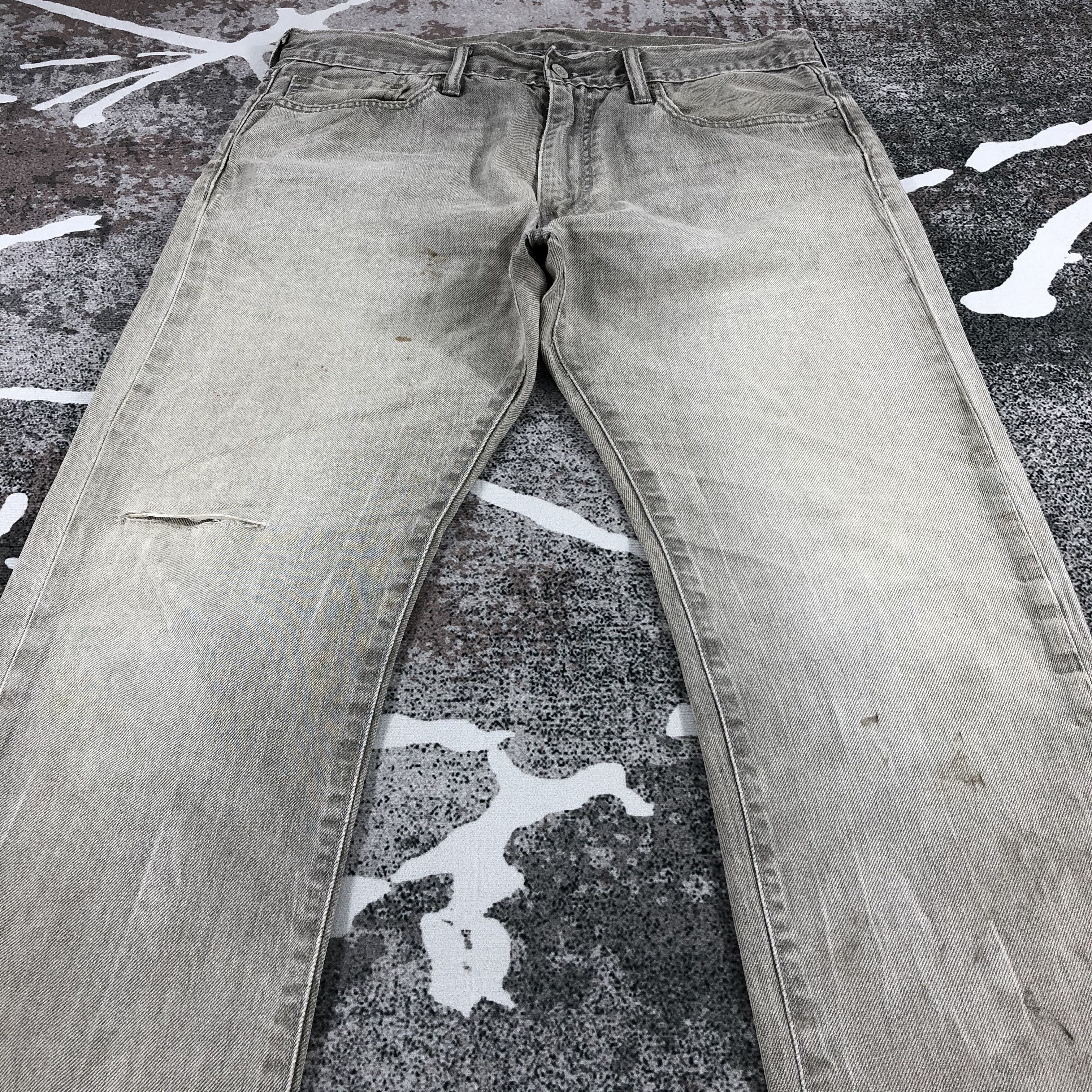 Levi's Vintage Levi's 513 Jeans Faded Gray Distressed Denim KJ662 Size US 34 / EU 50 - 4 Thumbnail