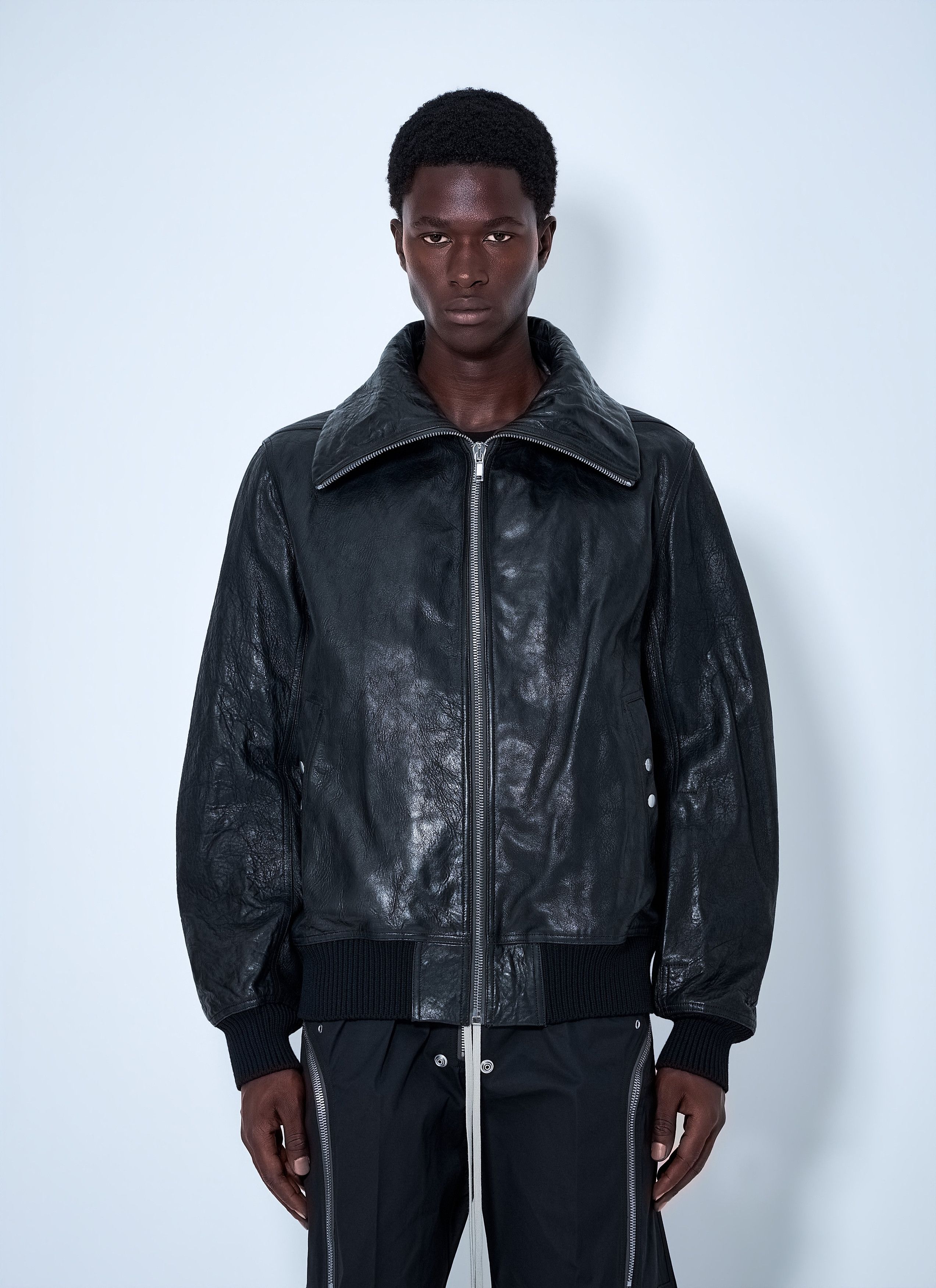 Rick Owens Calf leather Intarsia jacket 46 | Grailed
