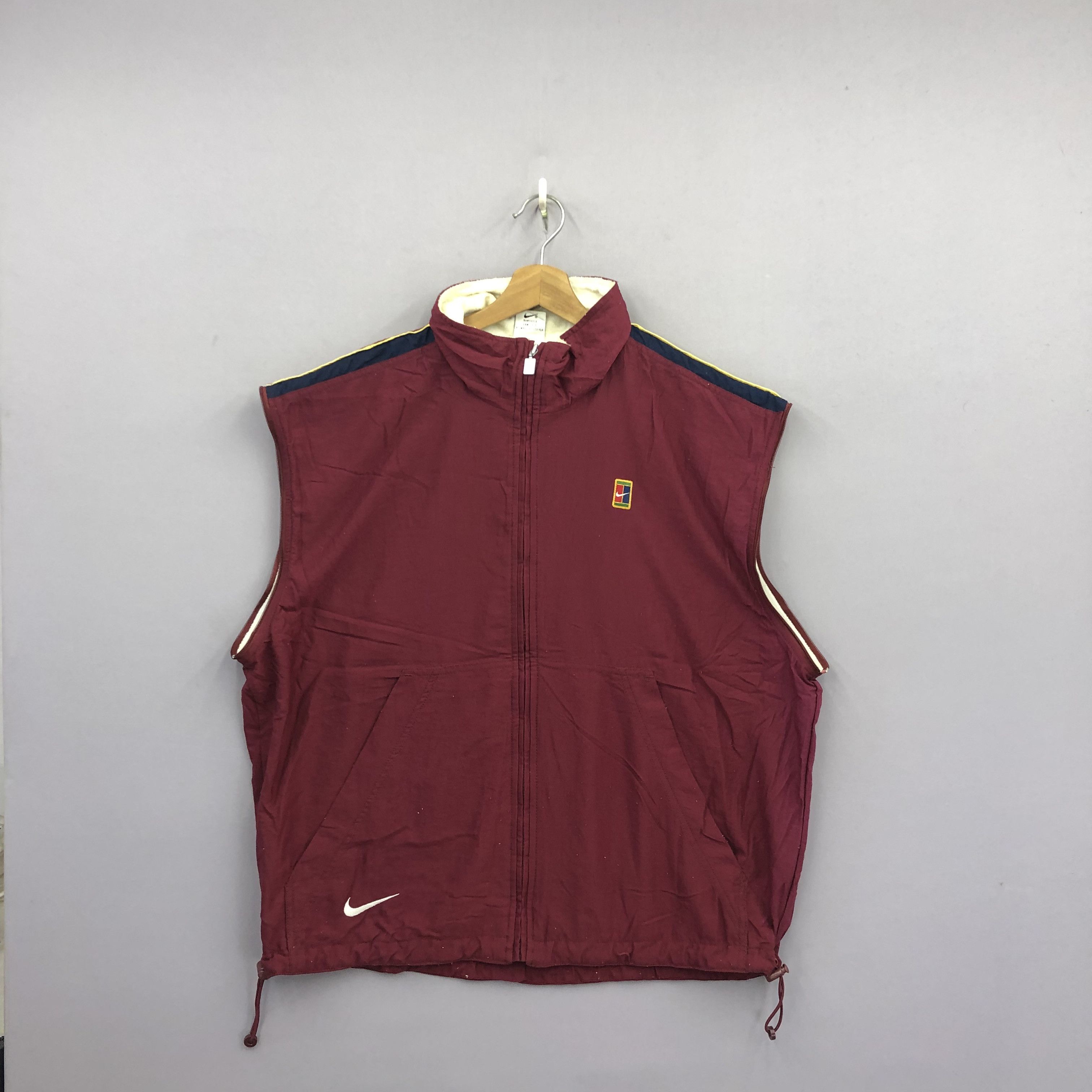 Nike × Vintage Vintage Nike Courts Windbreaker Nike Swoosh Zipper Jackets Size US XL / EU 56 / 4 - 3 Thumbnail