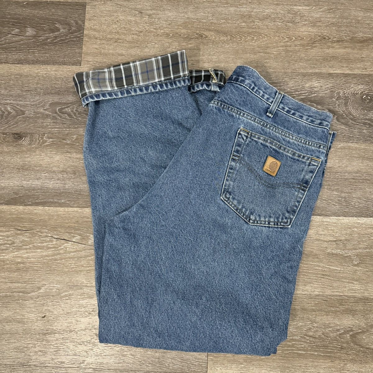 Vintage Y2K Carhartt blanket lined navy blue denim jeans