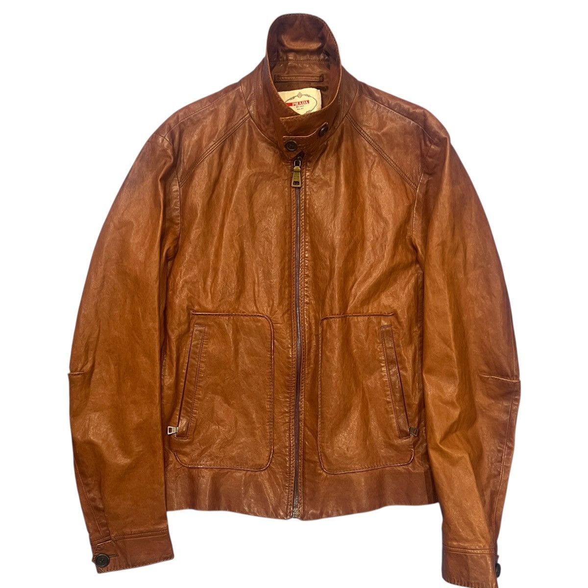 Prada PRADA Vintage Leather Zip-up Jacket Size US M / EU 48-50 / 2 - 2 Thumbnail