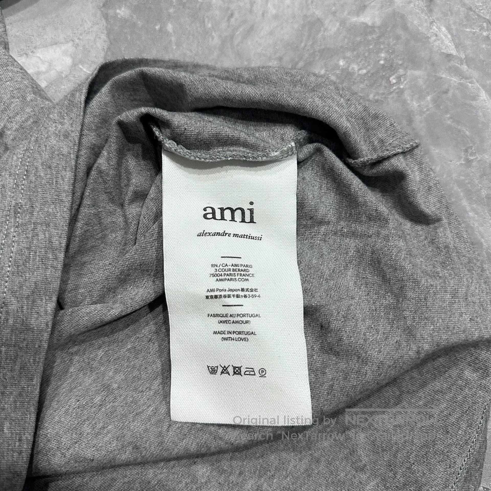 AMI AMI Paris Gray Heart Embroidery Tee. Size US L / EU 52-54 / 3 - 5 Thumbnail