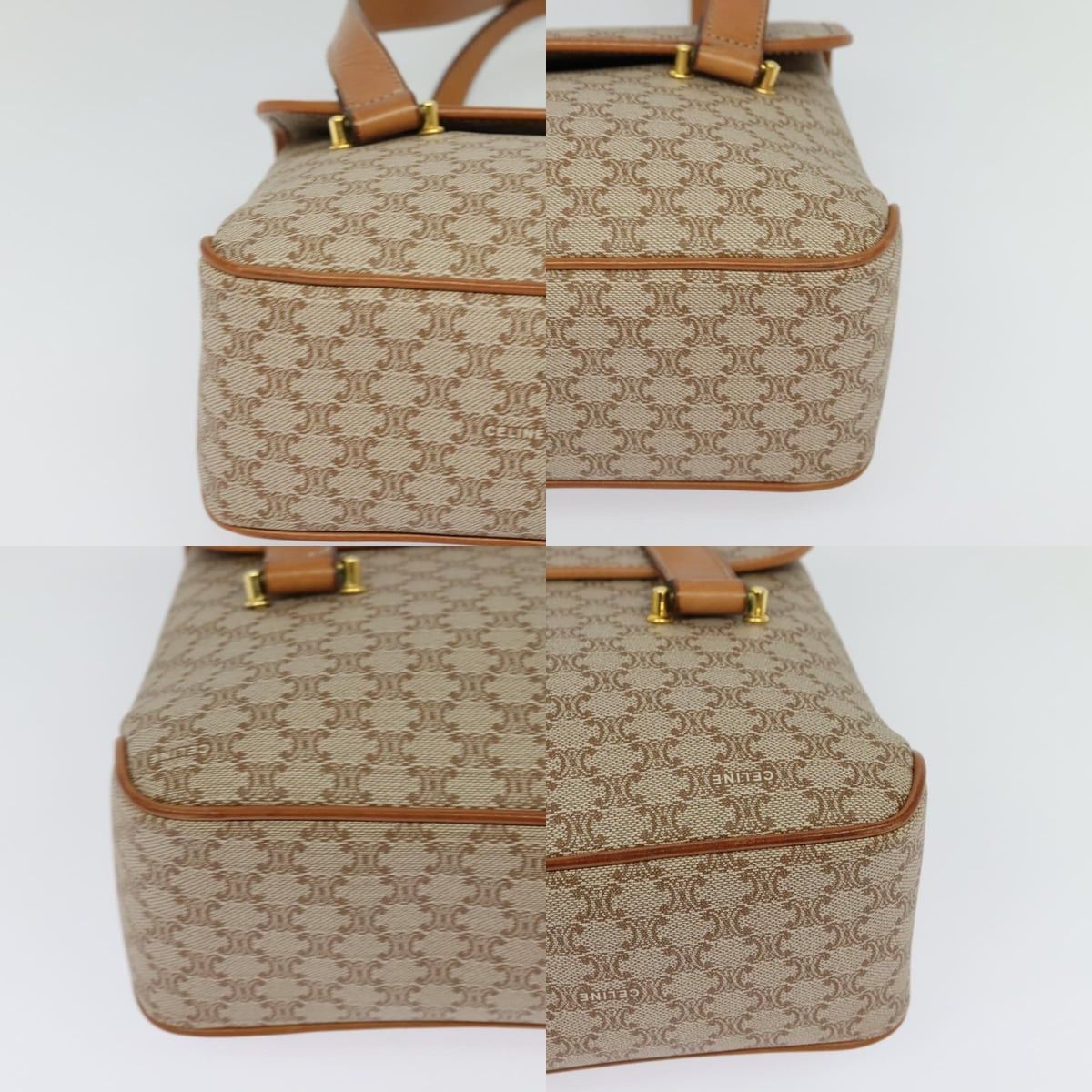 Celine CELINE Macadam Canvas Hand Bag Pvc Beige Gold Size ONE SIZE - 10 Thumbnail