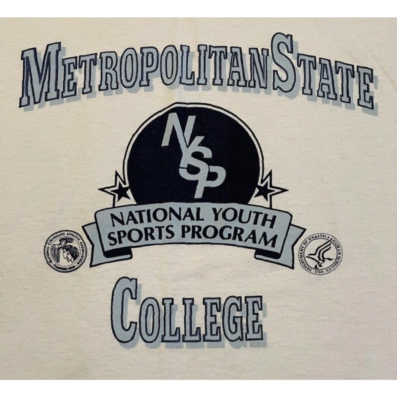 Champion VINTAGE Champion Metropolitan State College Faded Ringer Shirt M White United States 80s 90s Grunge Vintage Sports University USA College Shirt Mens Size US M / EU 48-50 / 2 - 2 Thumbnail
