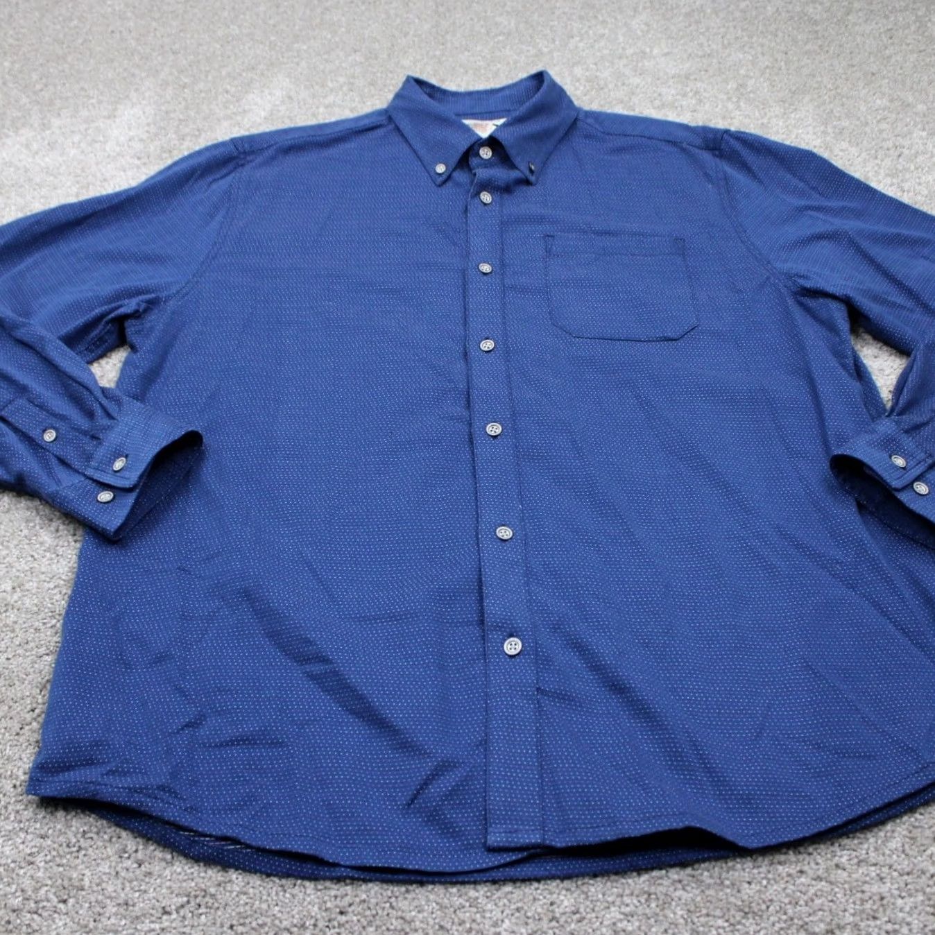 Carbon2Cobalt Carbon 2 Cobalt Shirt Mens Large Blue Geometric 100% Cotton L/S Button Down Size US L / EU 52-54 / 3 - 3 Thumbnail