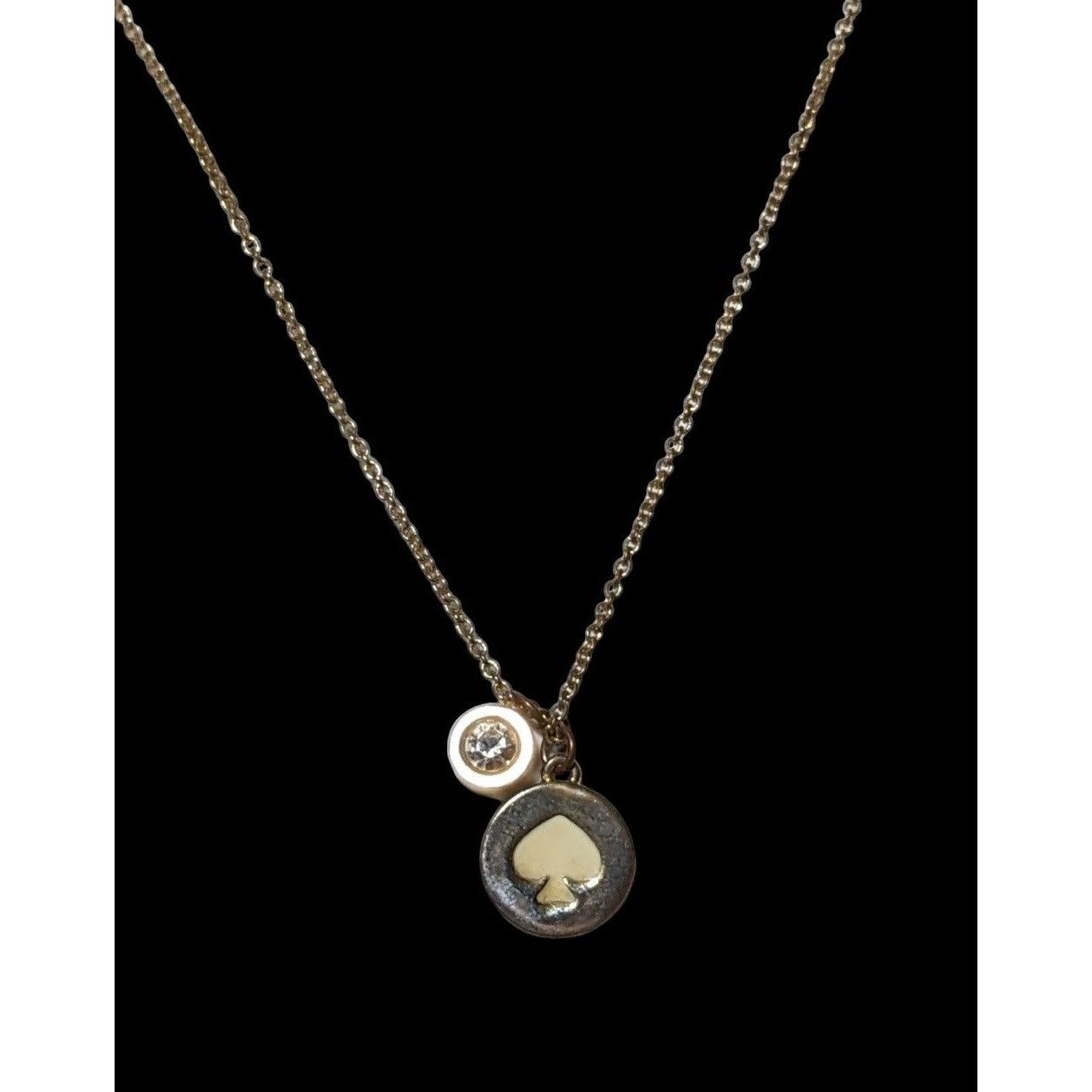 Kate Spade Kate Spade Spot The Spade White And Gold Necklace Size ONE SIZE - 1 Thumbnail
